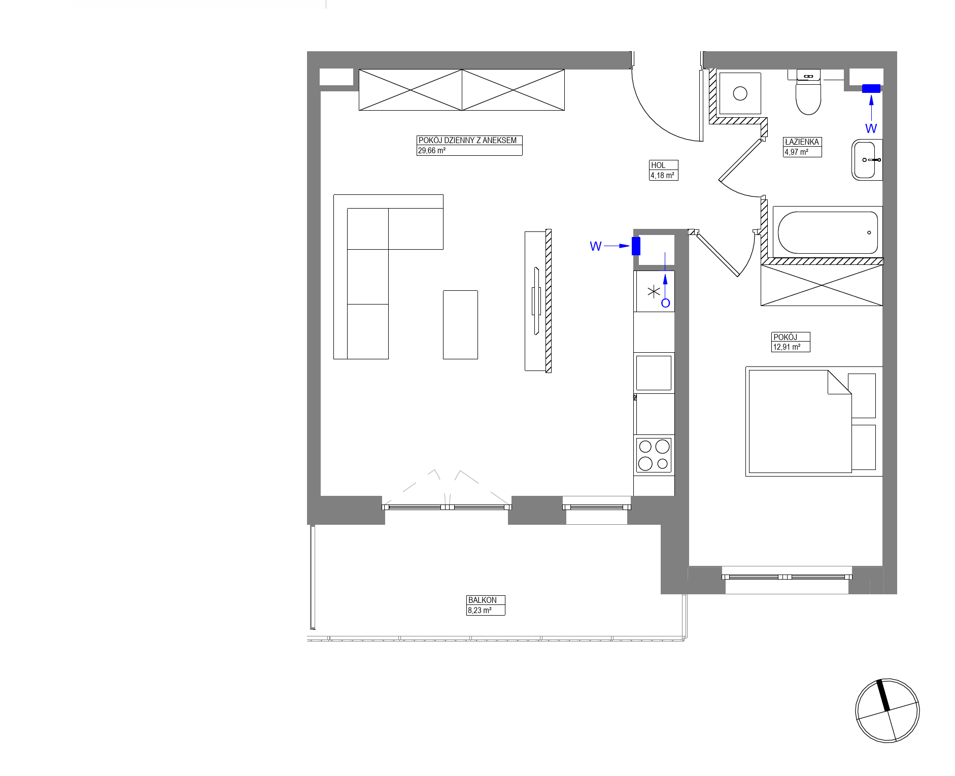 Plan 2 pok. 52m²