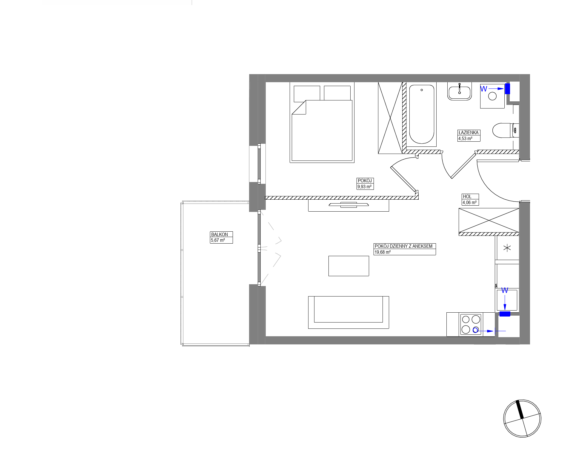 Plan 2 pok. 38m²