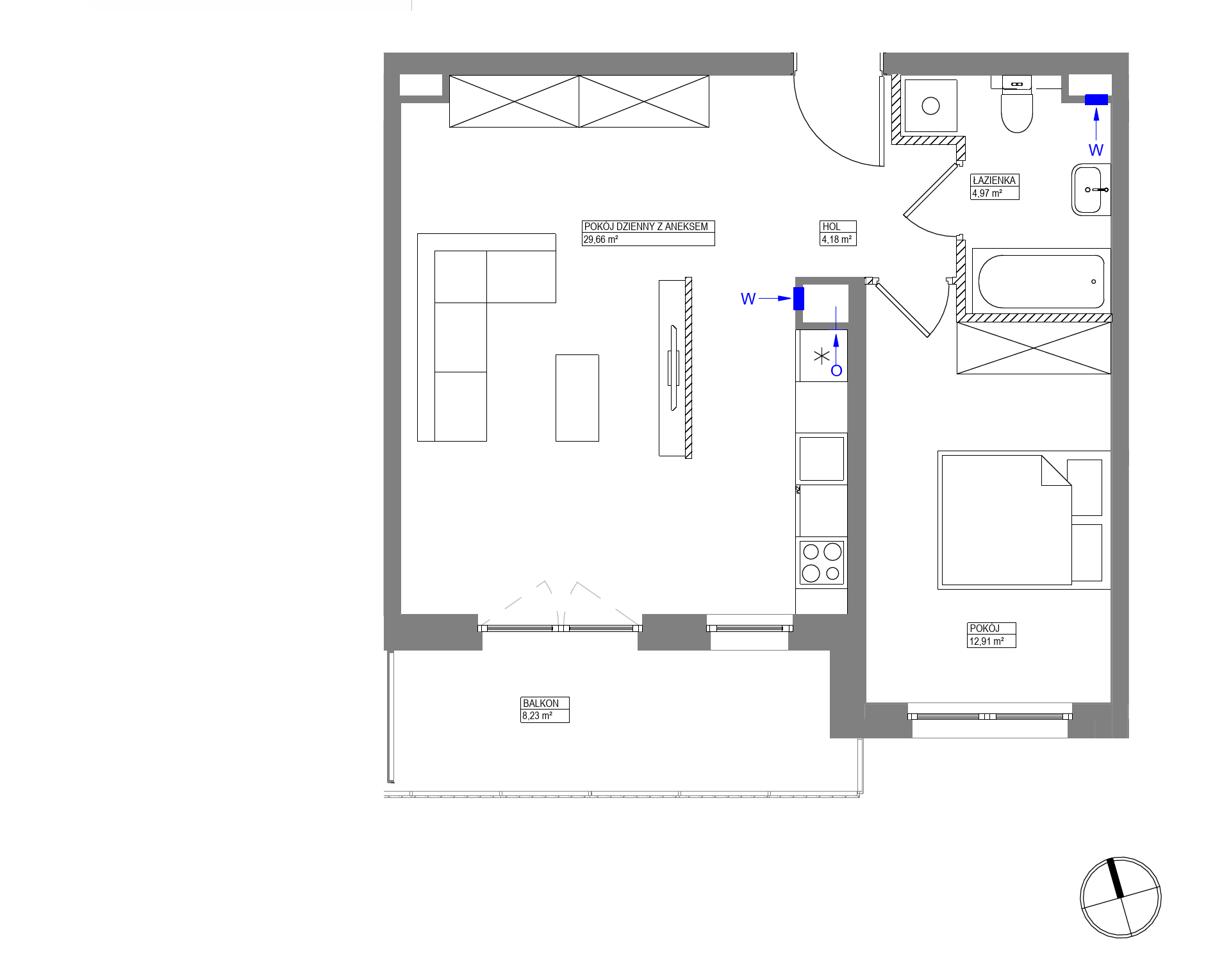Plan 2 pok. 52m²