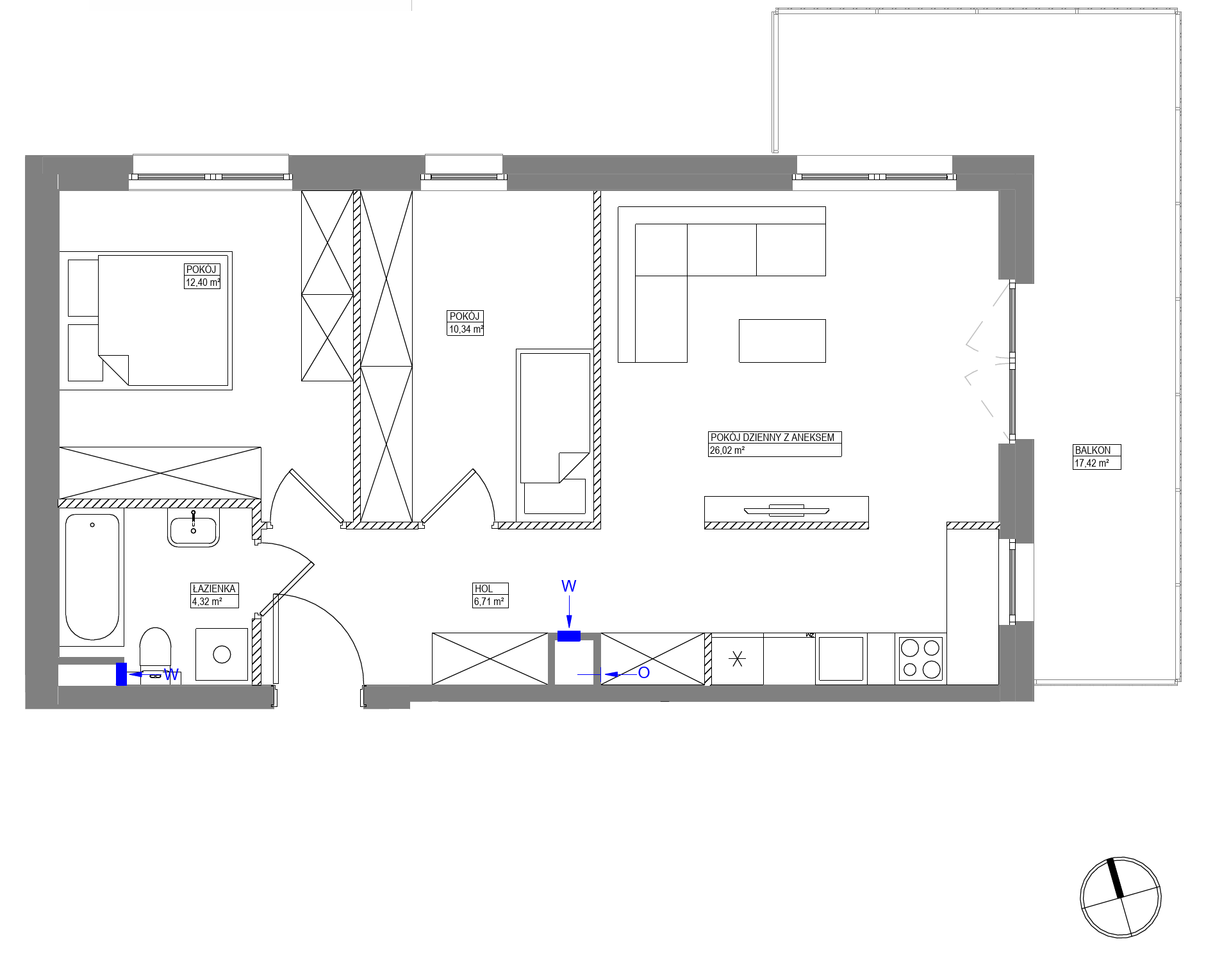 Plan 3 pok. 60m²