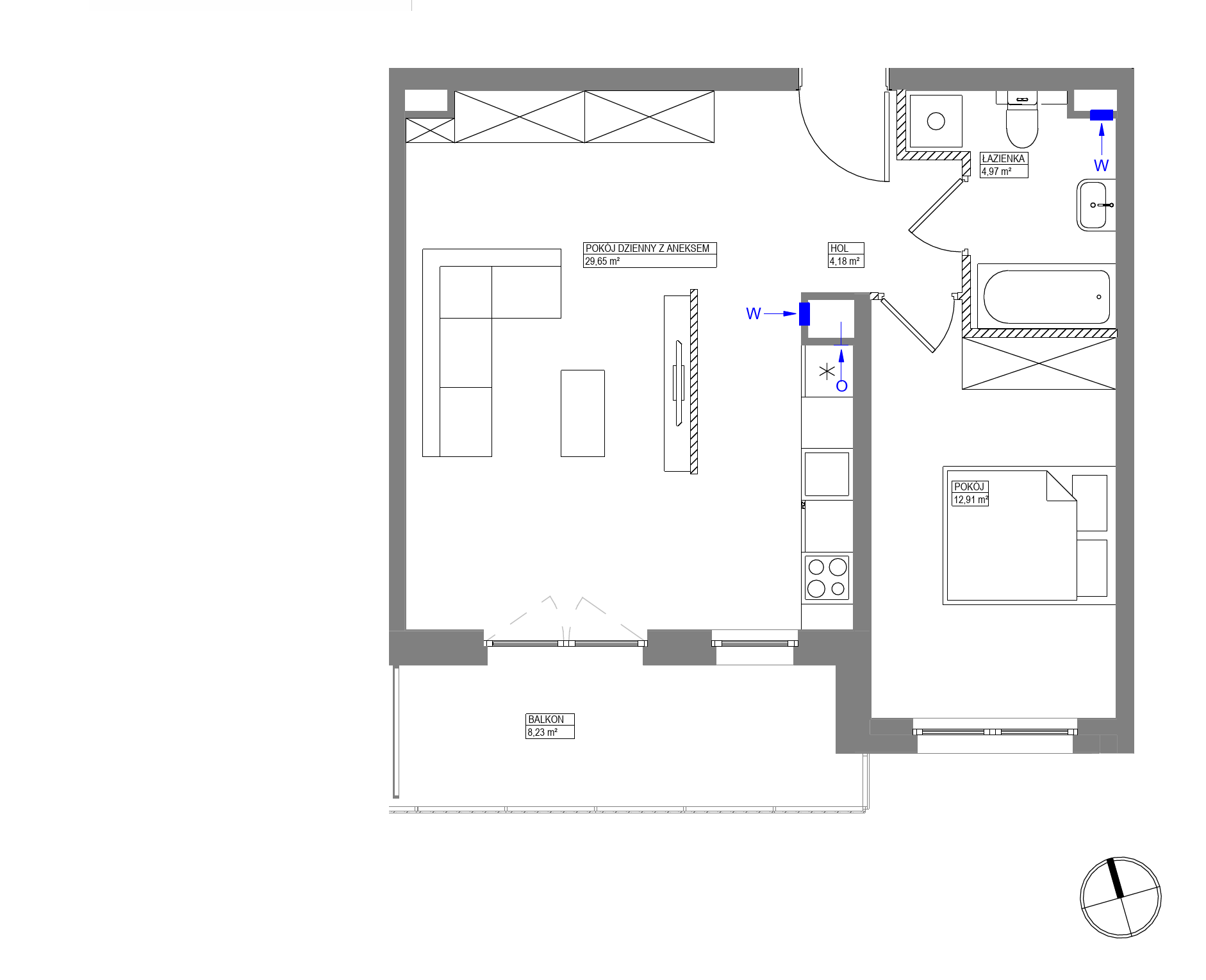 Plan 2 pok. 52m²