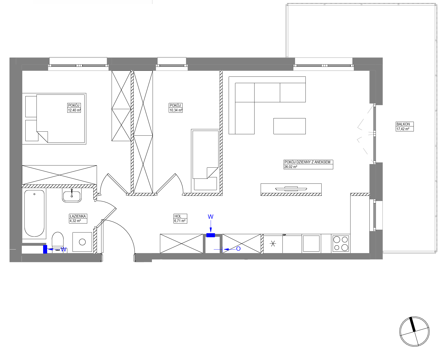 Plan 3 pok. 60m²