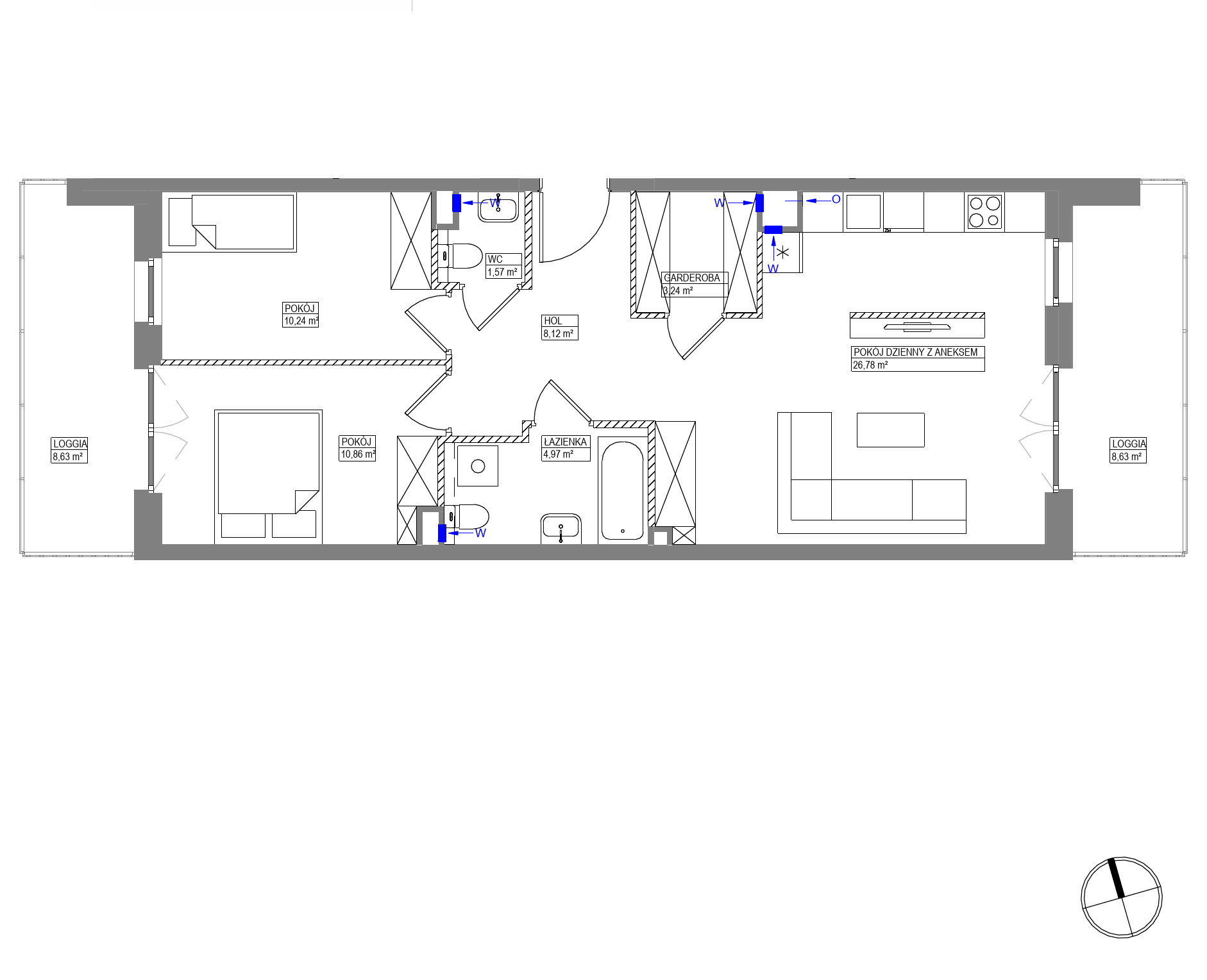 Plan 3 pok. 66m²