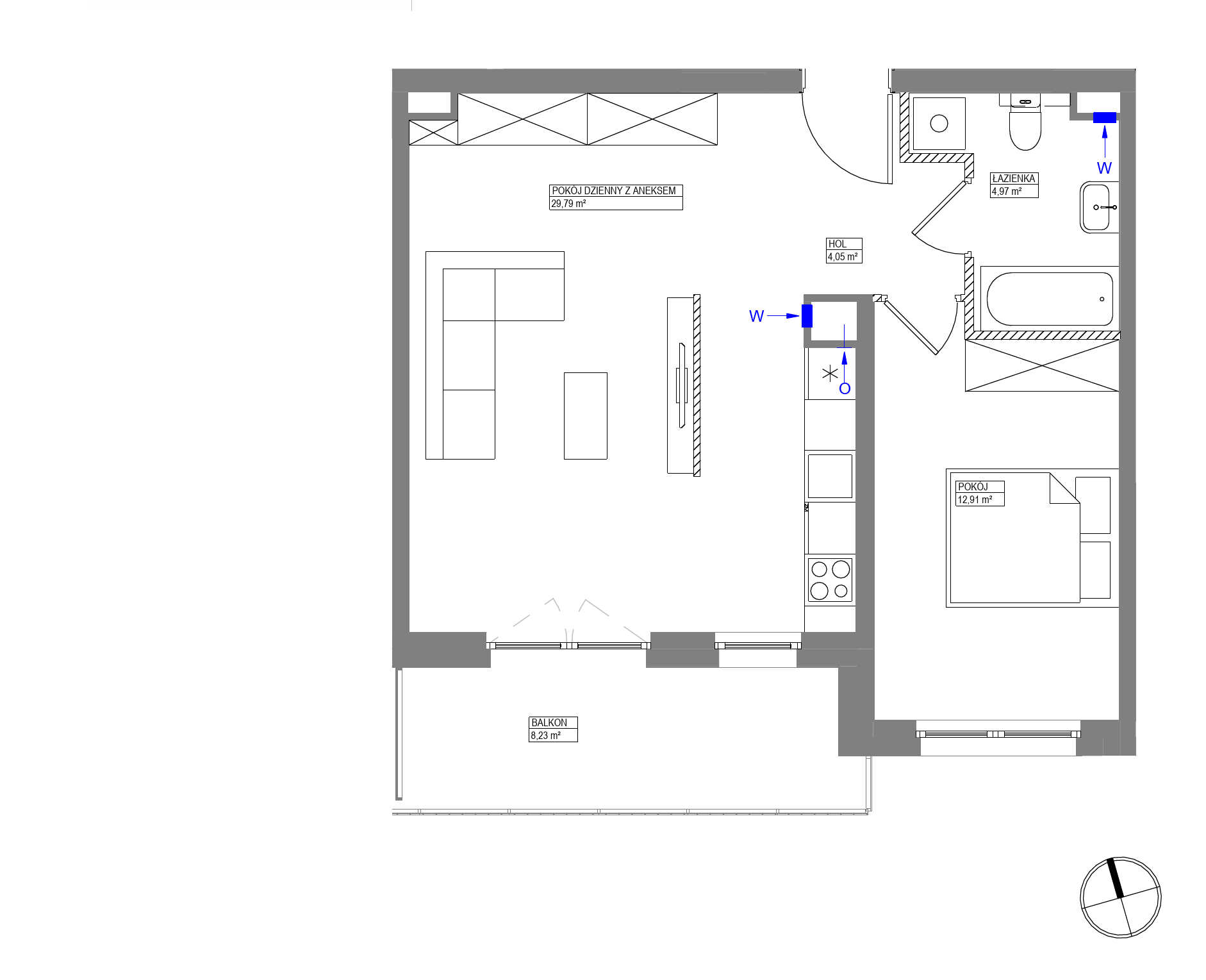 Plan 2 pok. 52m²
