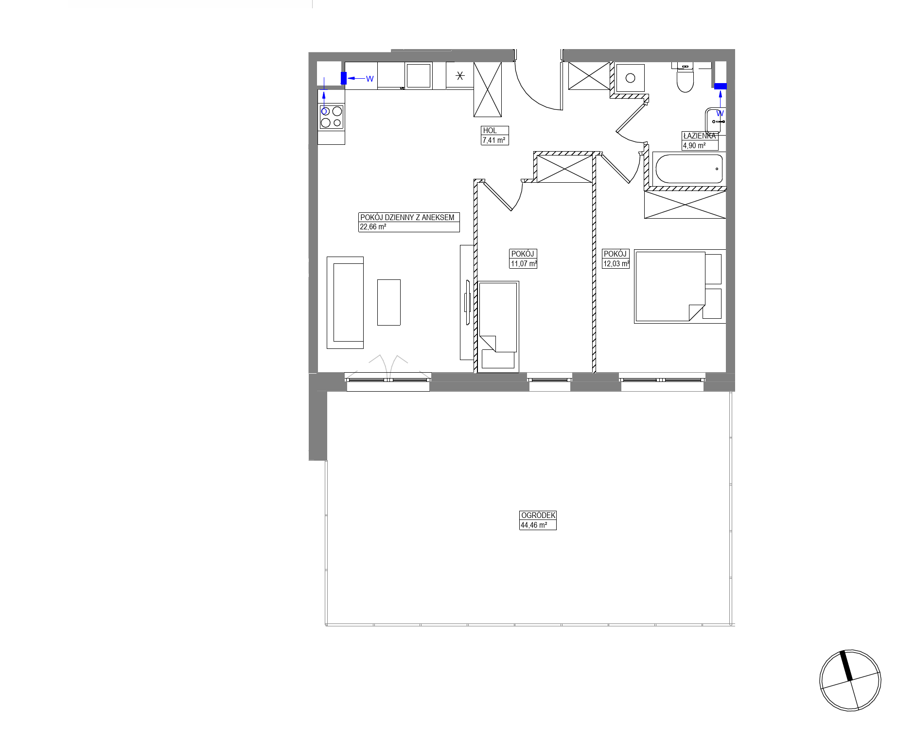 Plan 3 pok. 58m²