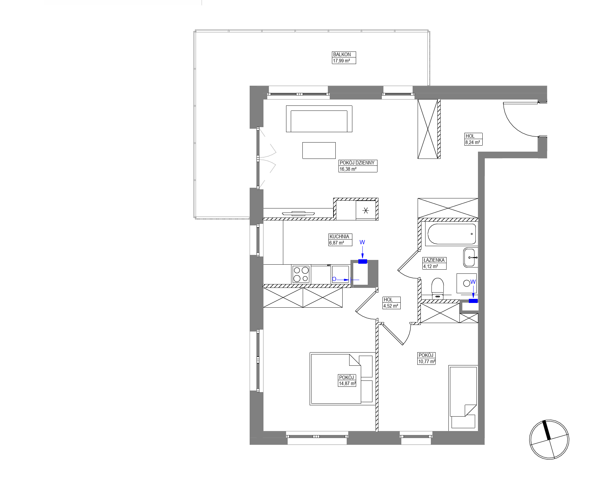 Plan 3 pok. 66m²
