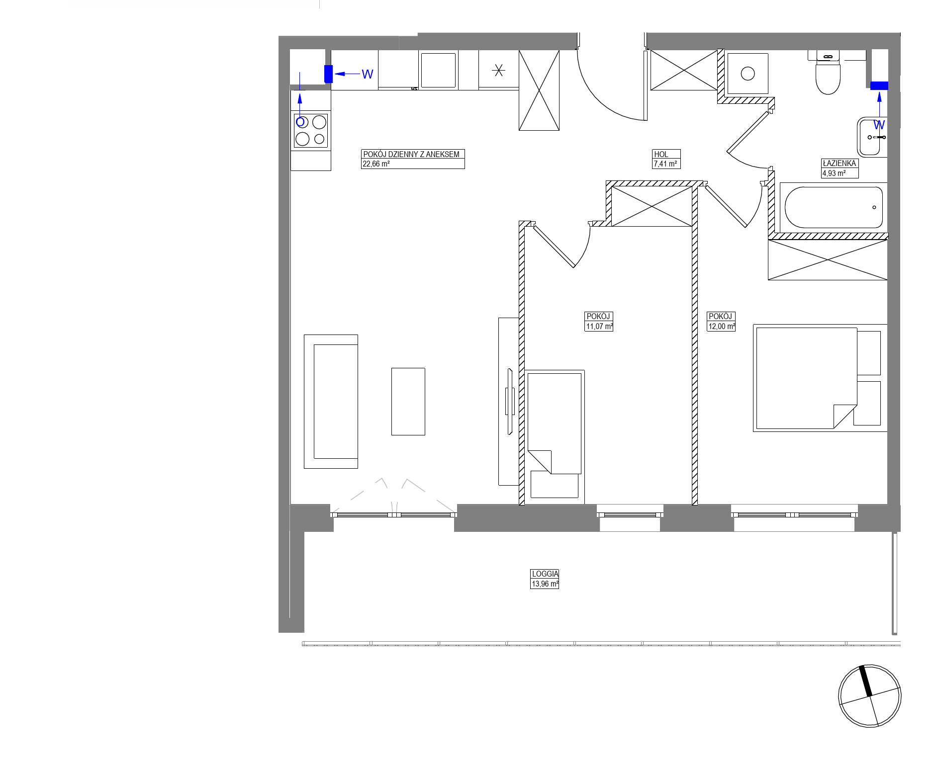 Plan 3 pok. 58m²