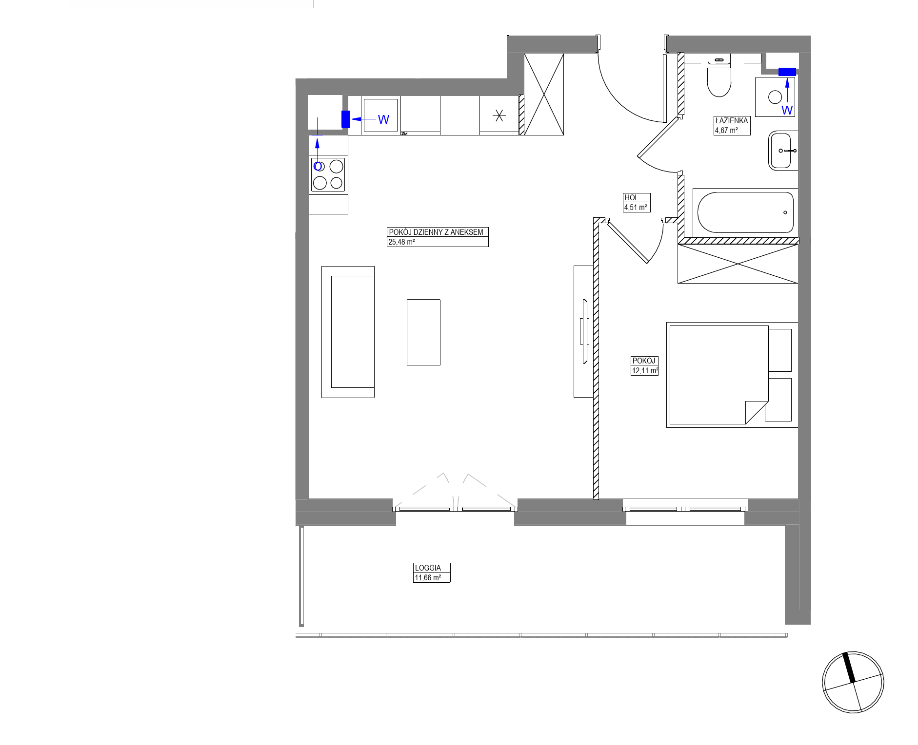 Plan 2 pok. 47m²