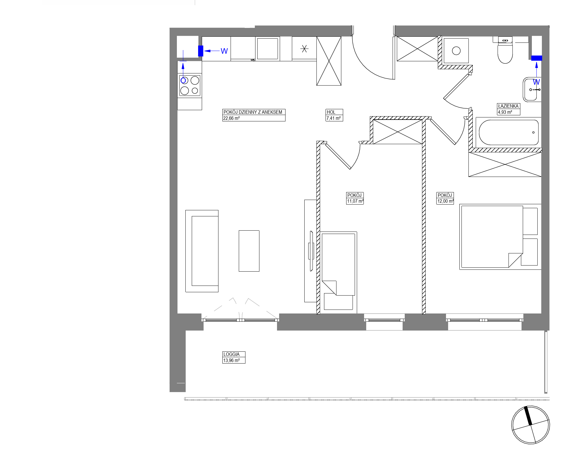 Plan 3 pok. 58m²
