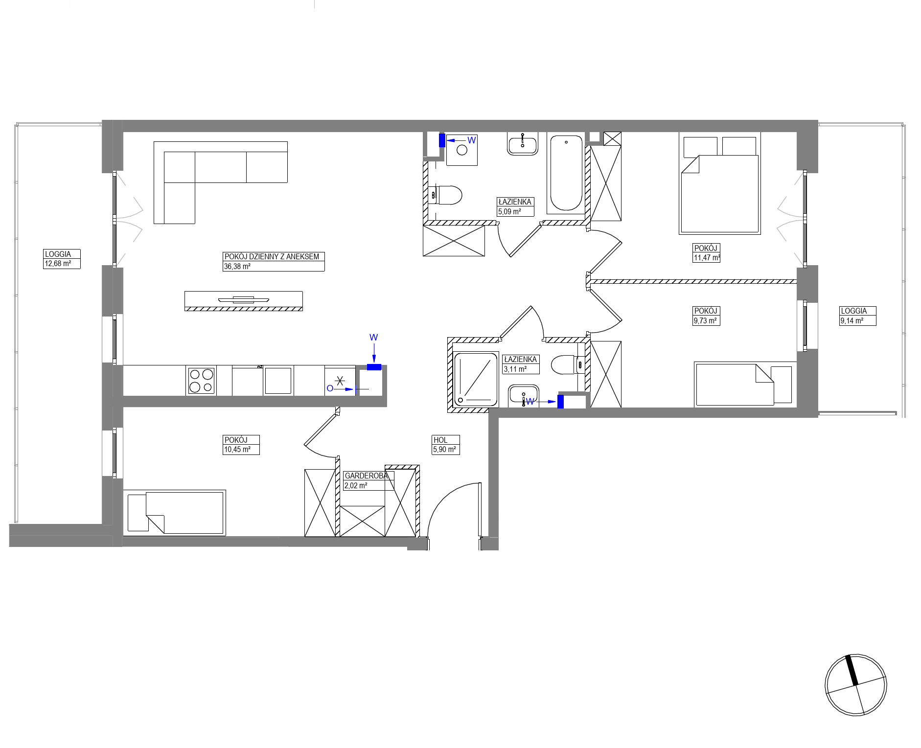 Plan 4 pok. 84m²