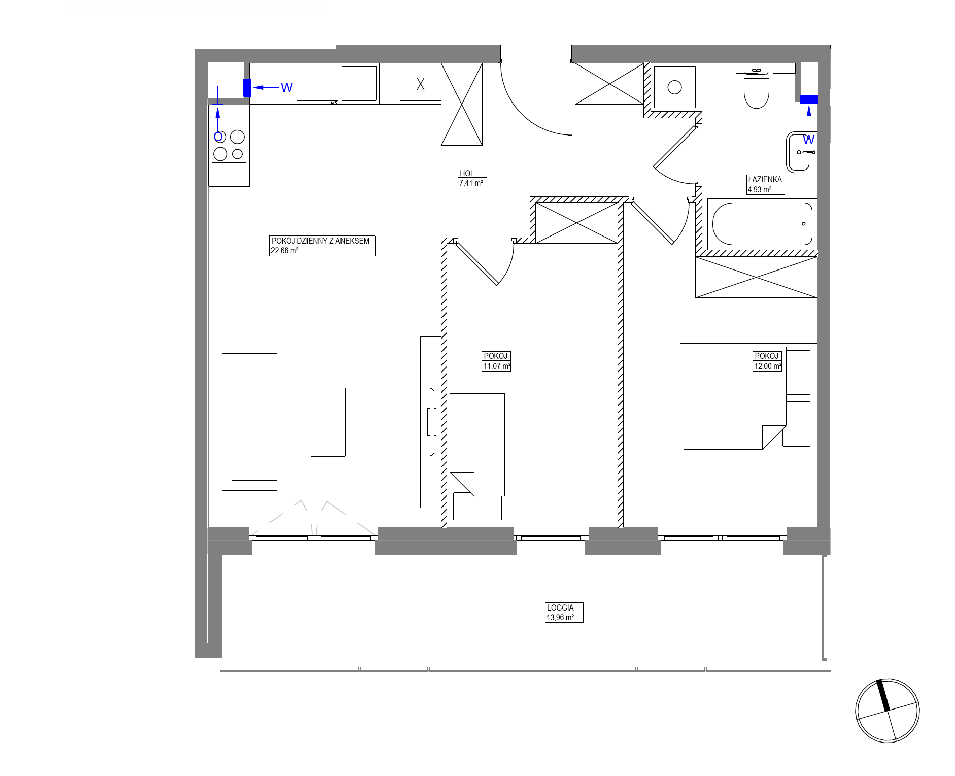 Plan 3 pok. 58m²
