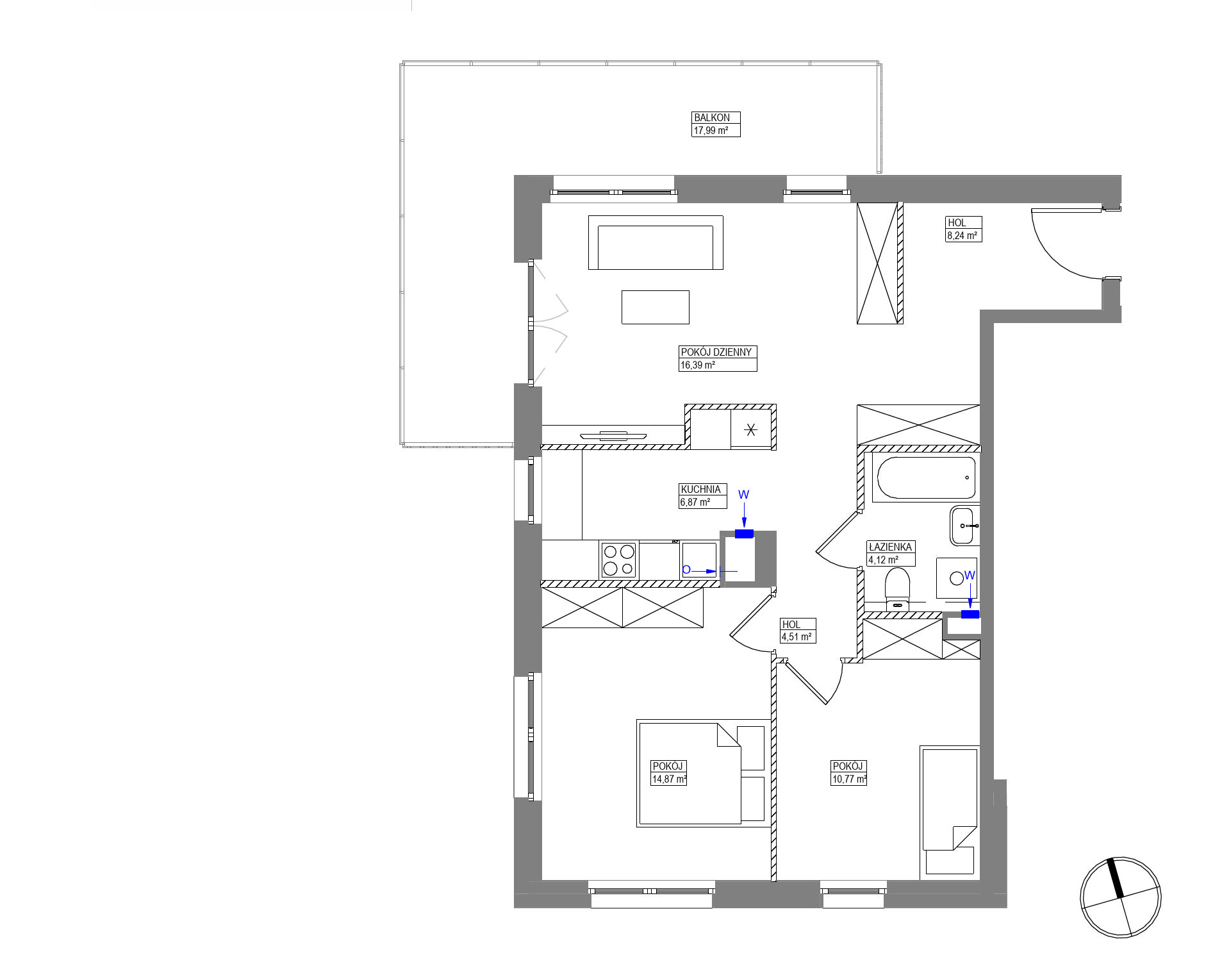 Plan 3 pok. 66m²