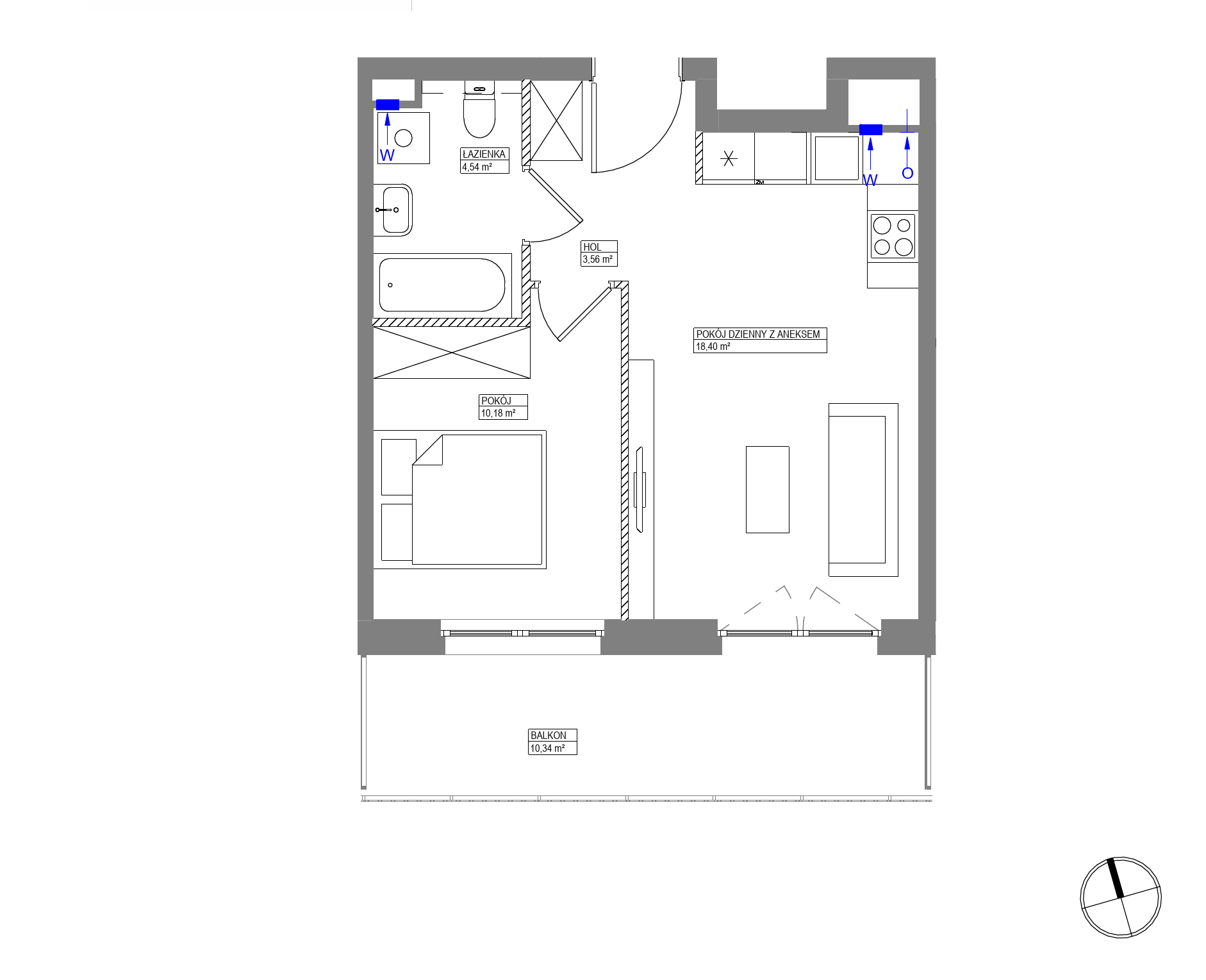 Plan 2 pok. 37m²