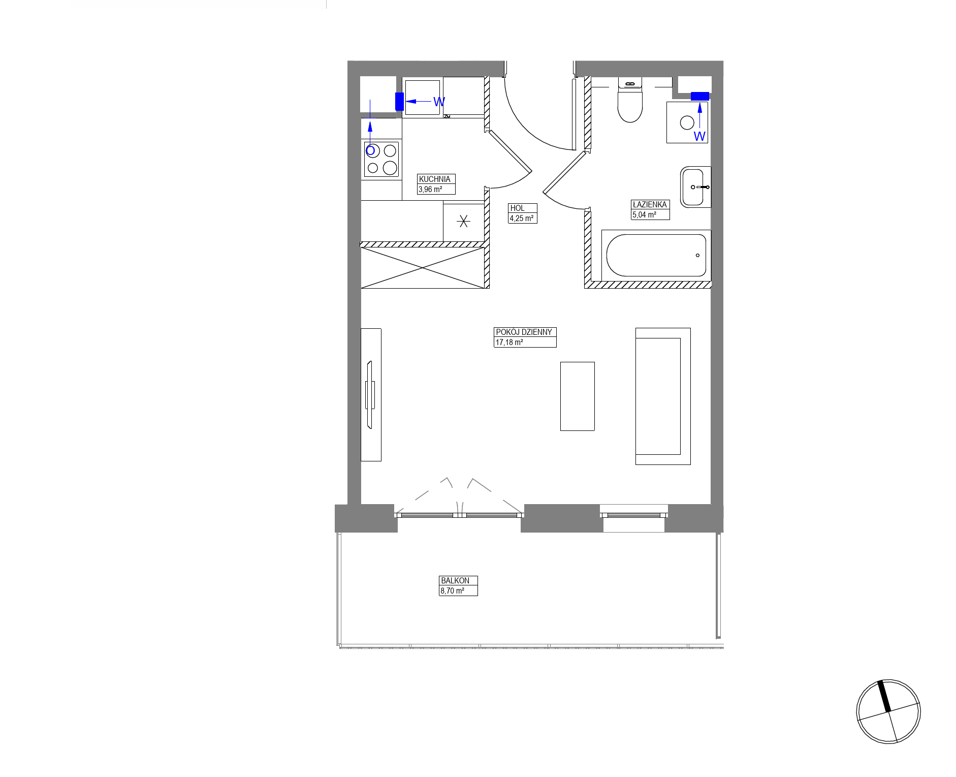 Plan 1 pok. 30m²