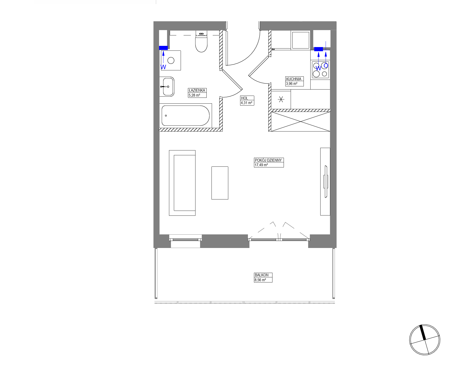 Plan 1 pok. 31m²