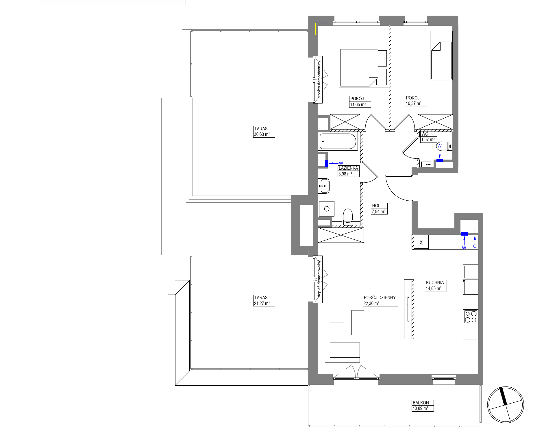 Plan 3 pok. 75m²