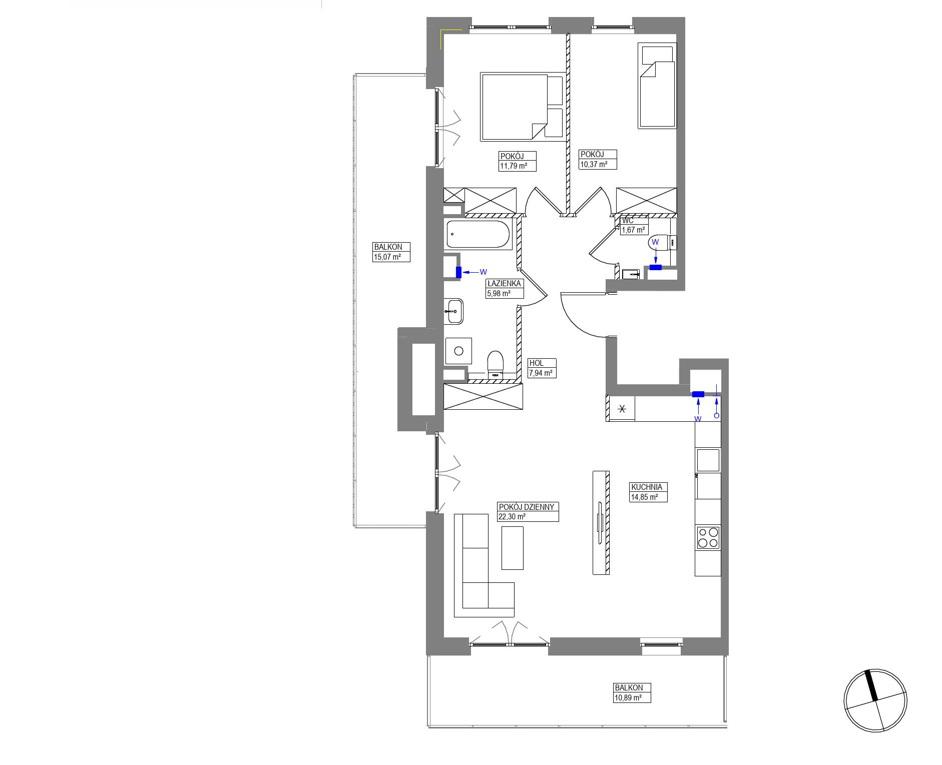 Plan 3 pok. 75m²
