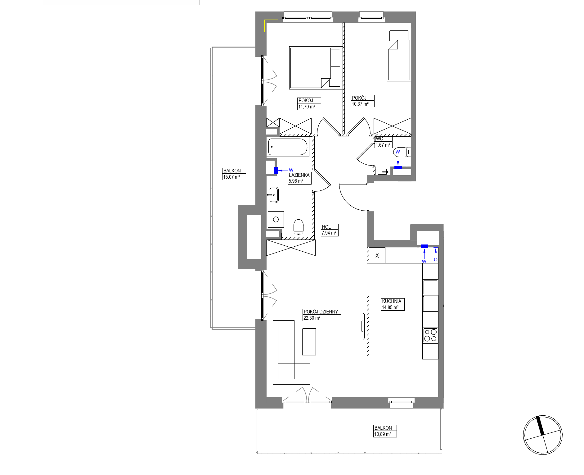 Plan 3 pok. 75m²