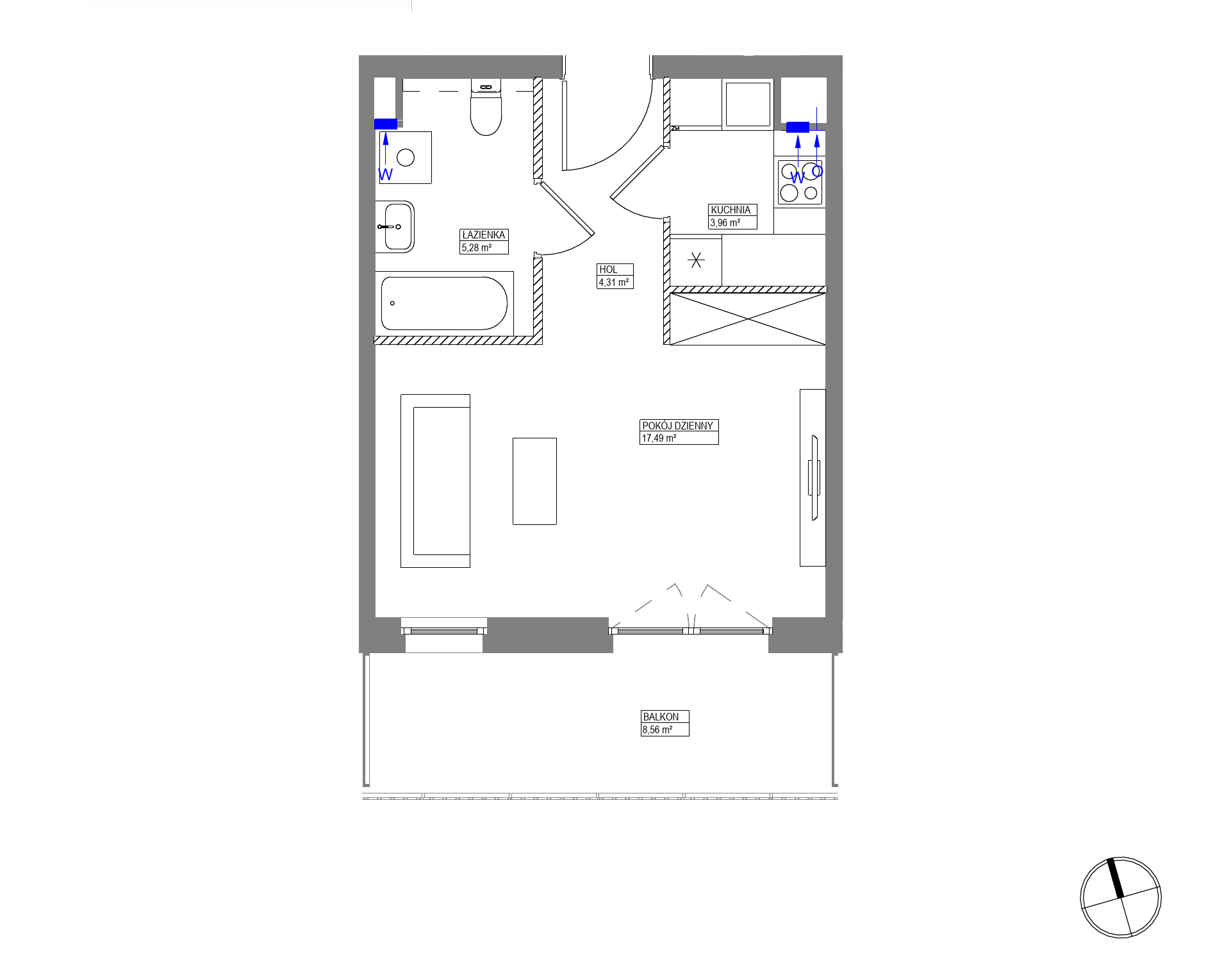 Plan 1 pok. 31m²