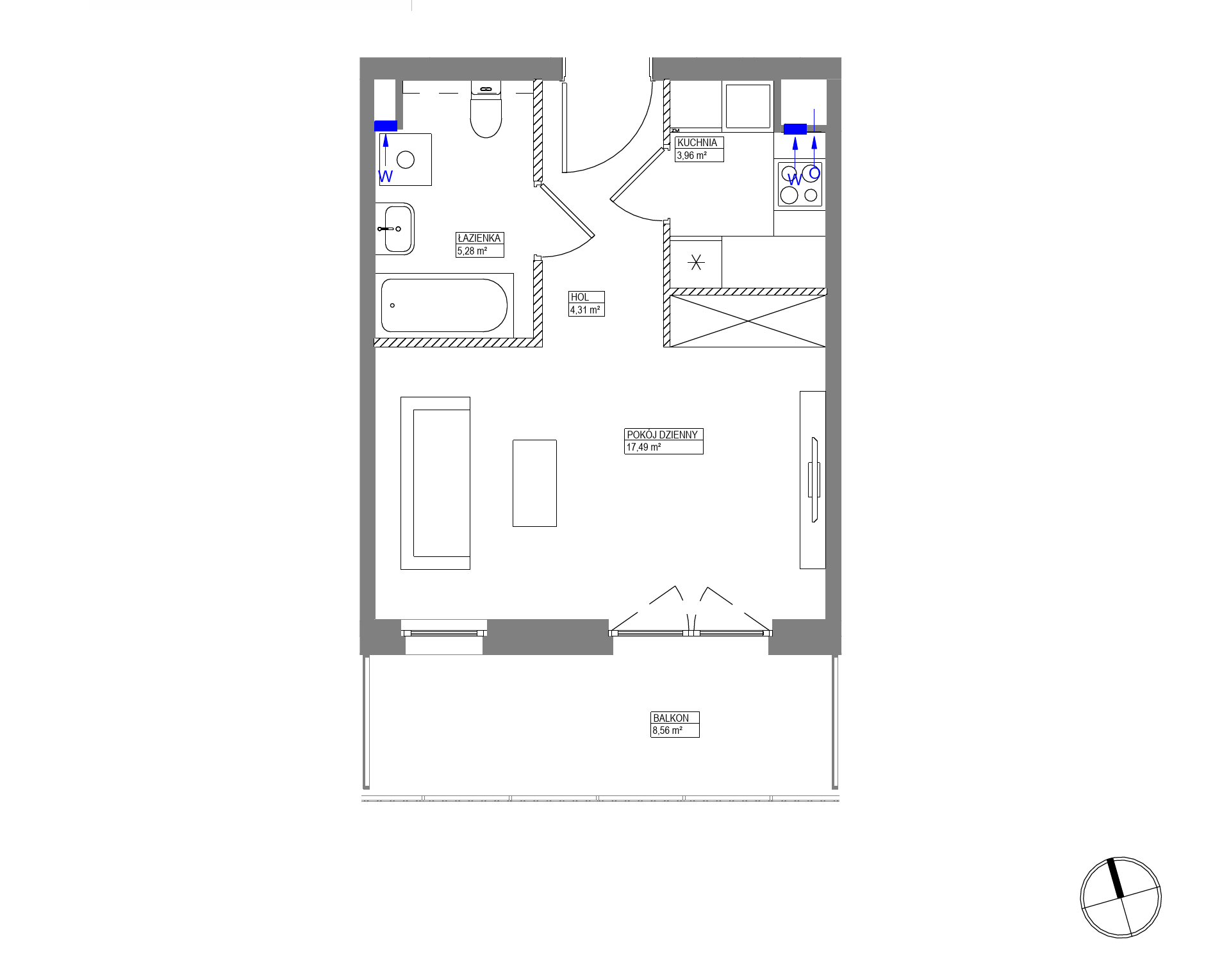 Plan 1 pok. 31m²