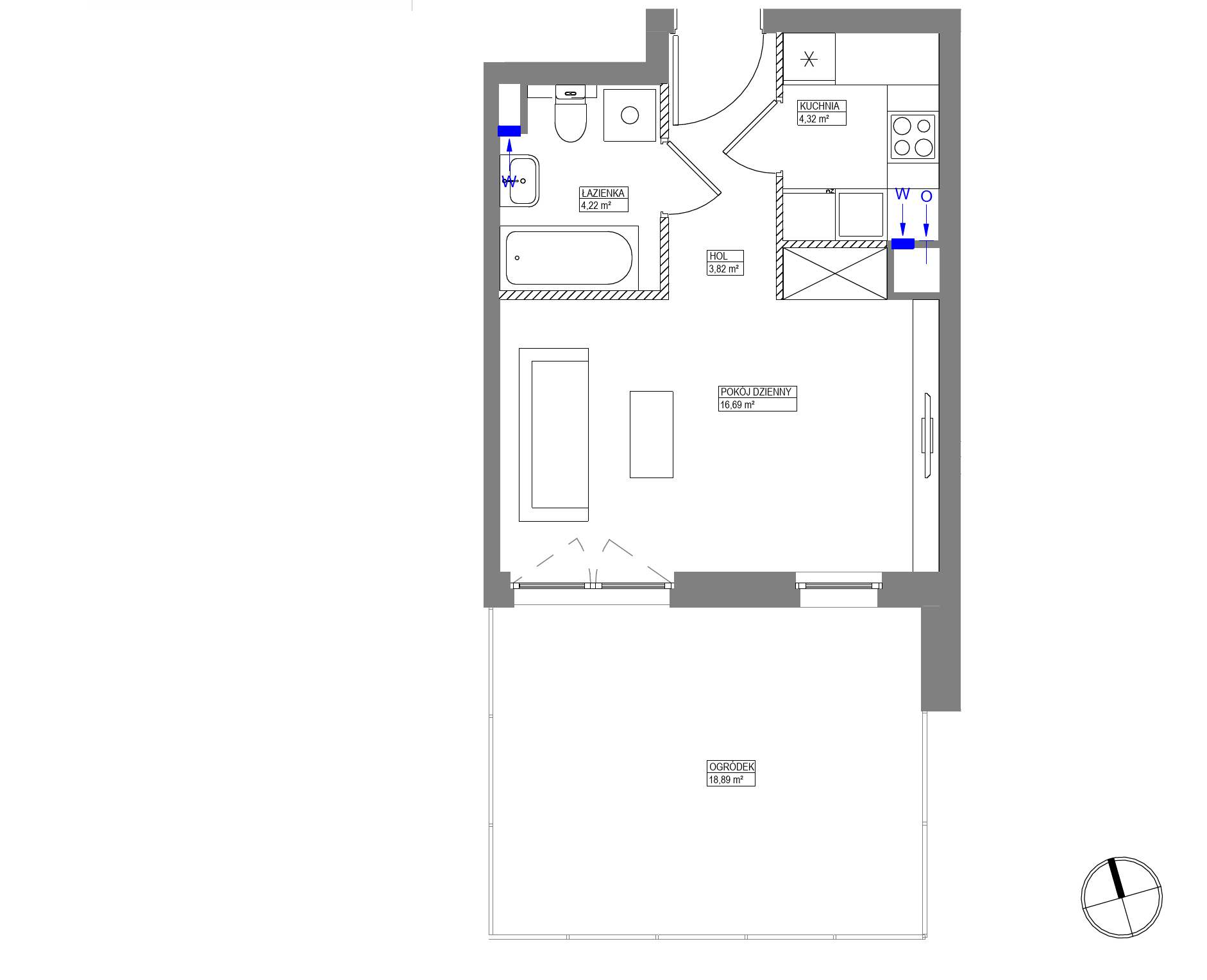 Plan 1 pok. 29m²