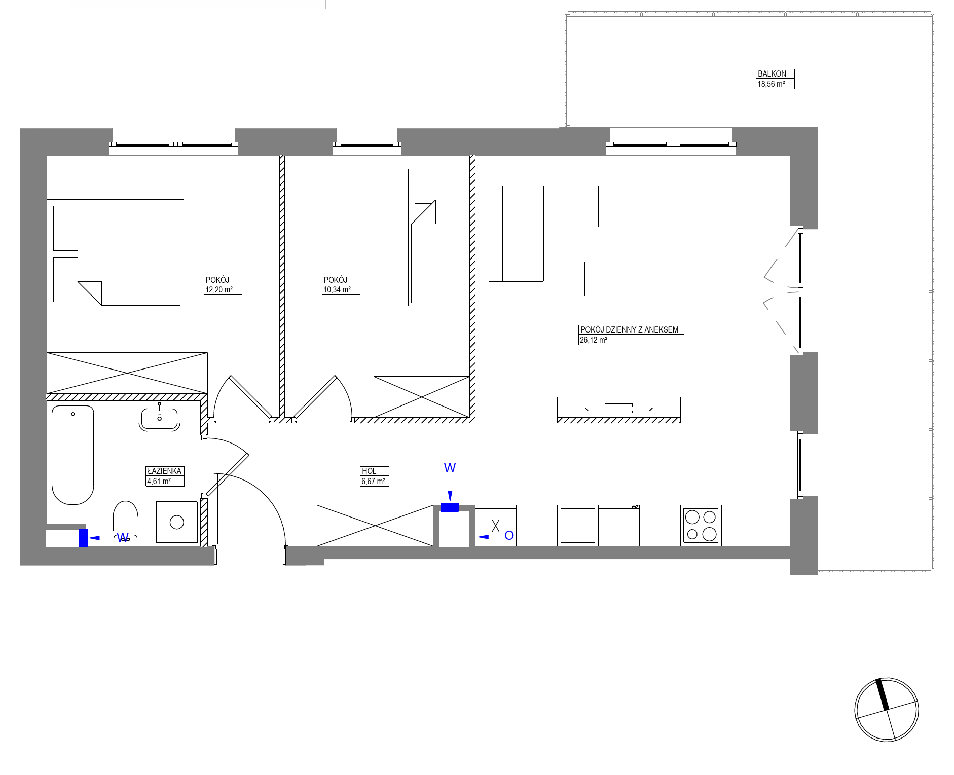 Plan 3 pok. 60m²