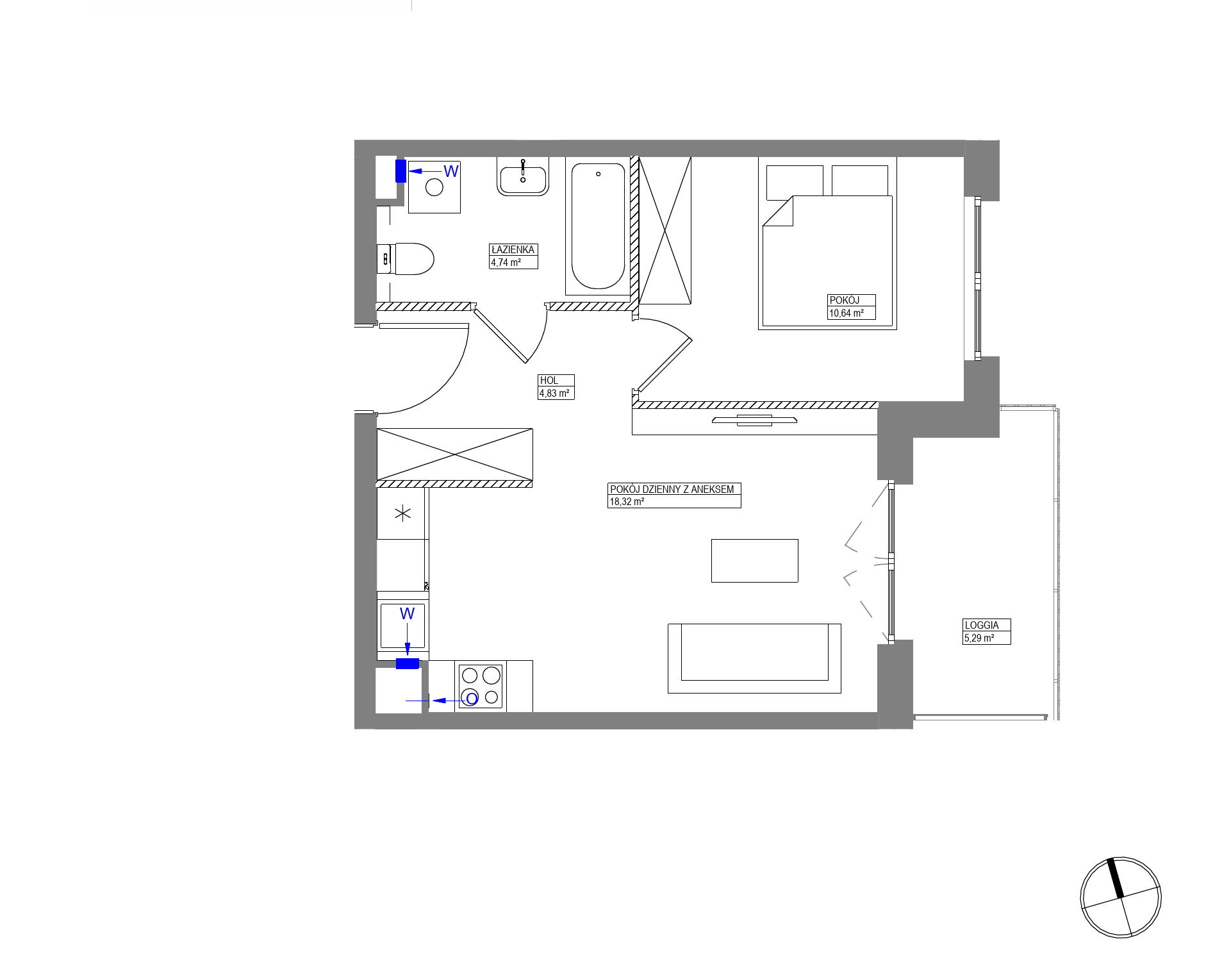 Plan 2 pok. 39m²