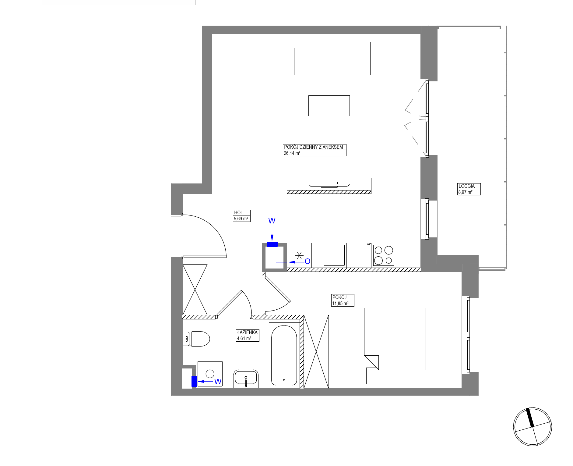 Plan 2 pok. 48m²