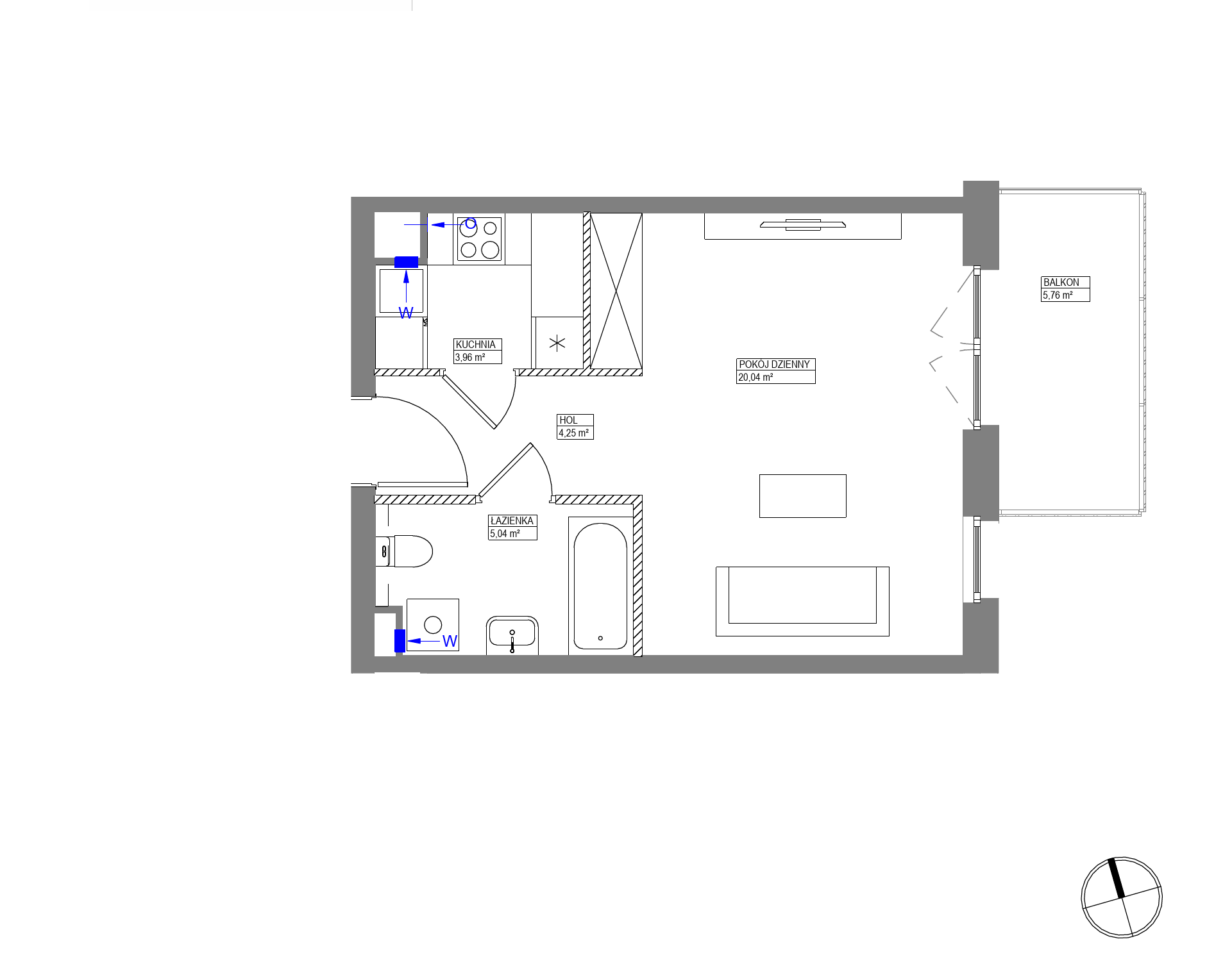 Plan 1 pok. 33m²