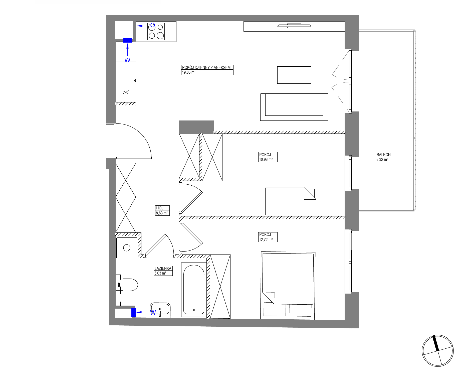 Plan 3 pok. 57m²