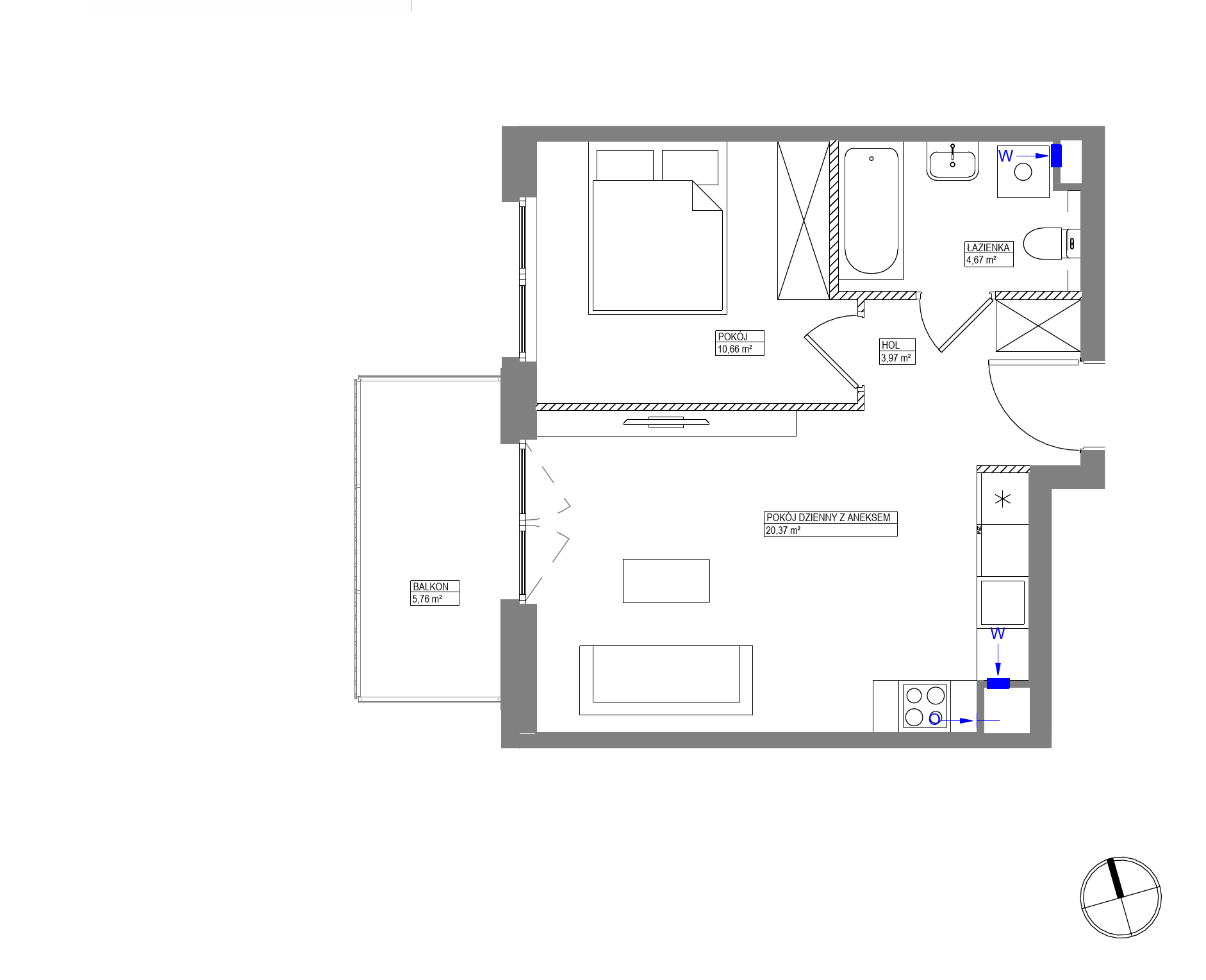 Plan 2 pok. 40m²