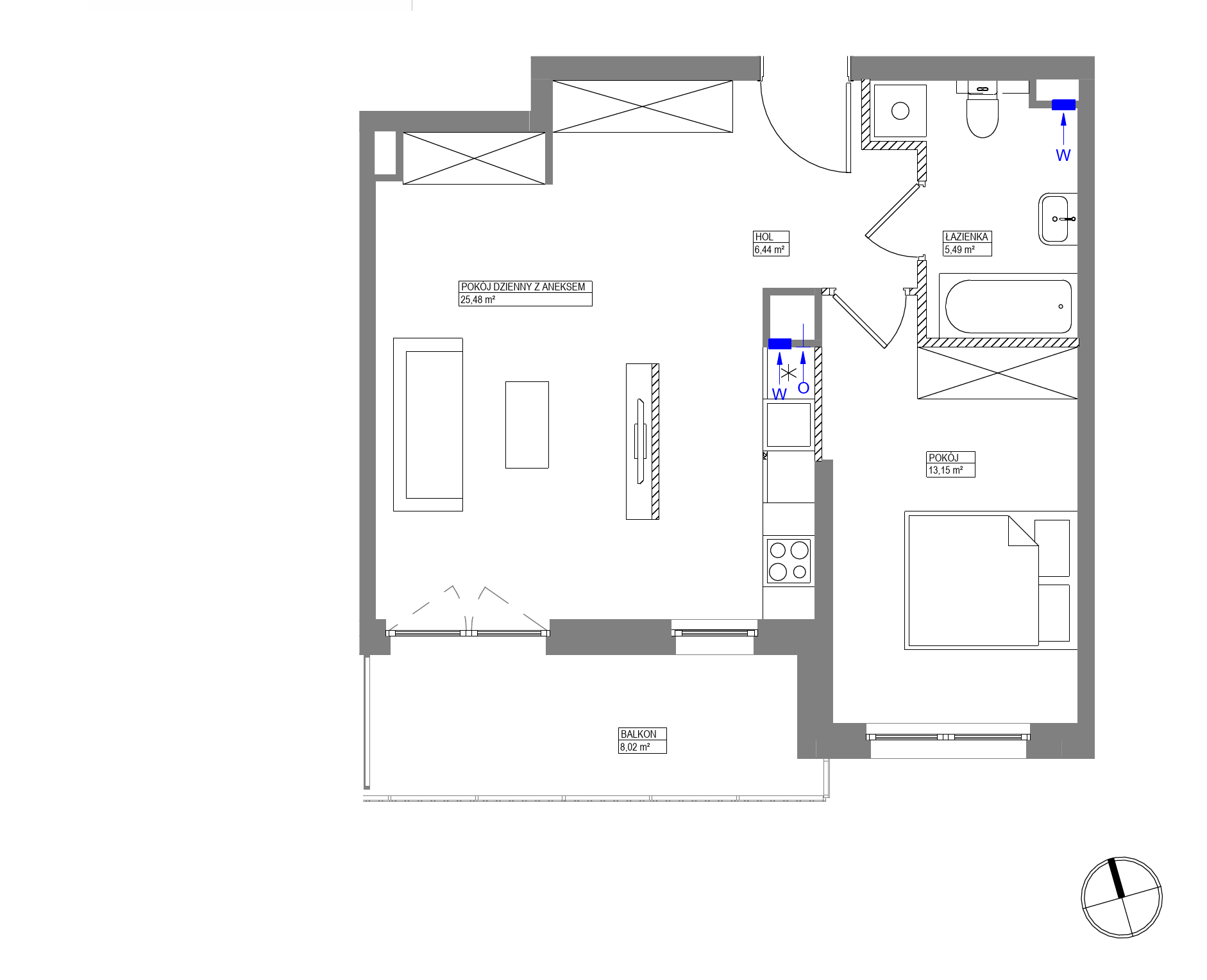 Plan 2 pok. 51m²