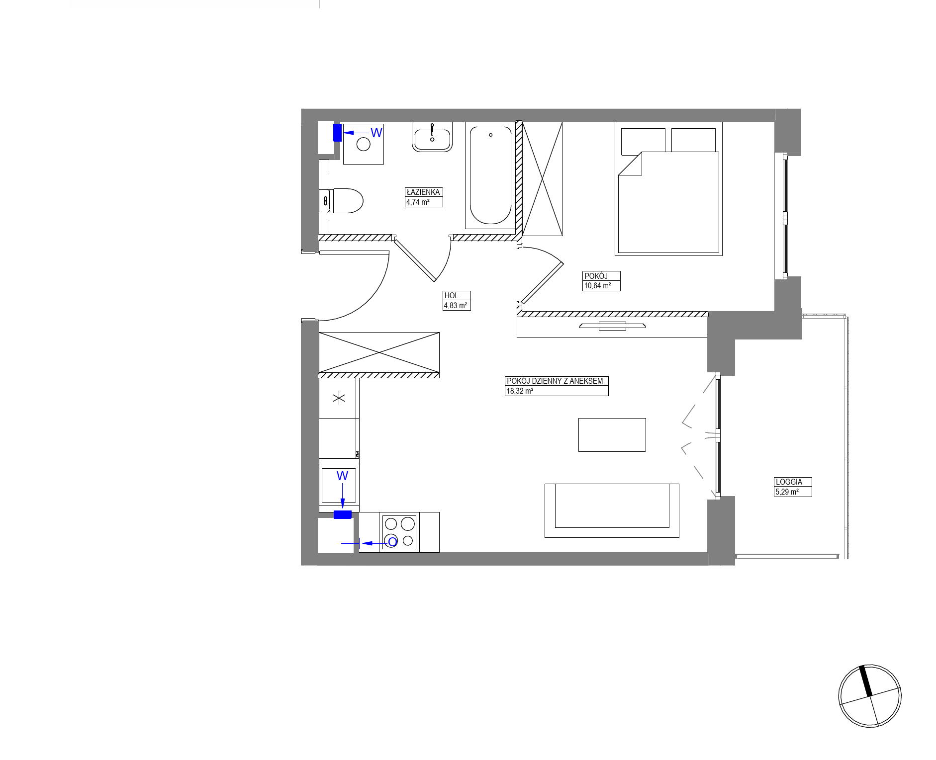 Plan 2 pok. 39m²