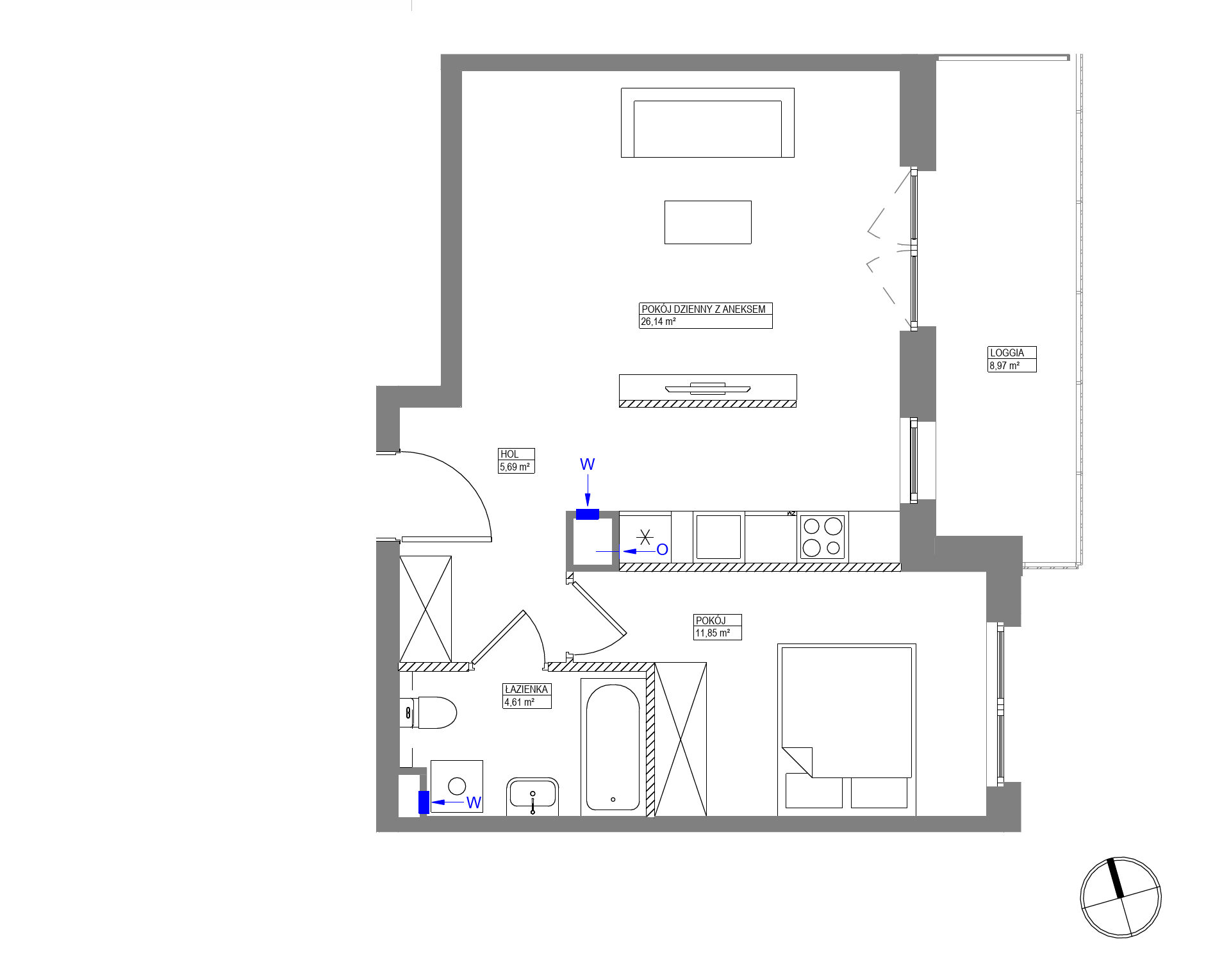 Plan 2 pok. 48m²