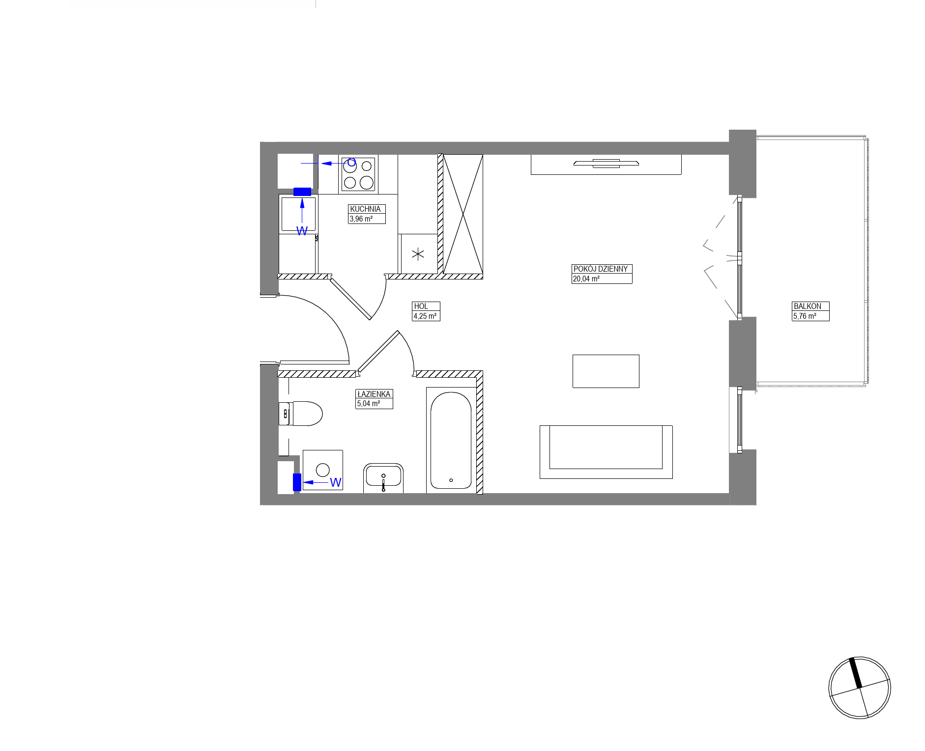 Plan 1 pok. 33m²
