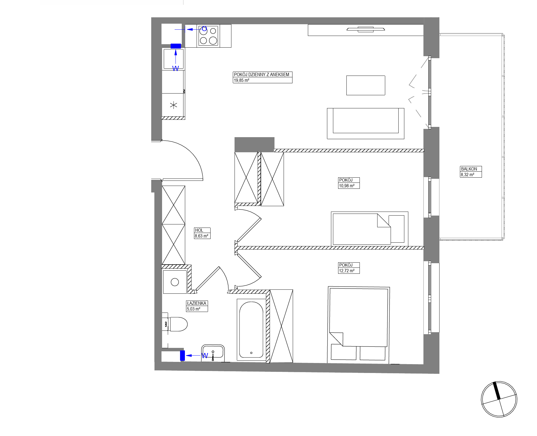 Plan 3 pok. 57m²