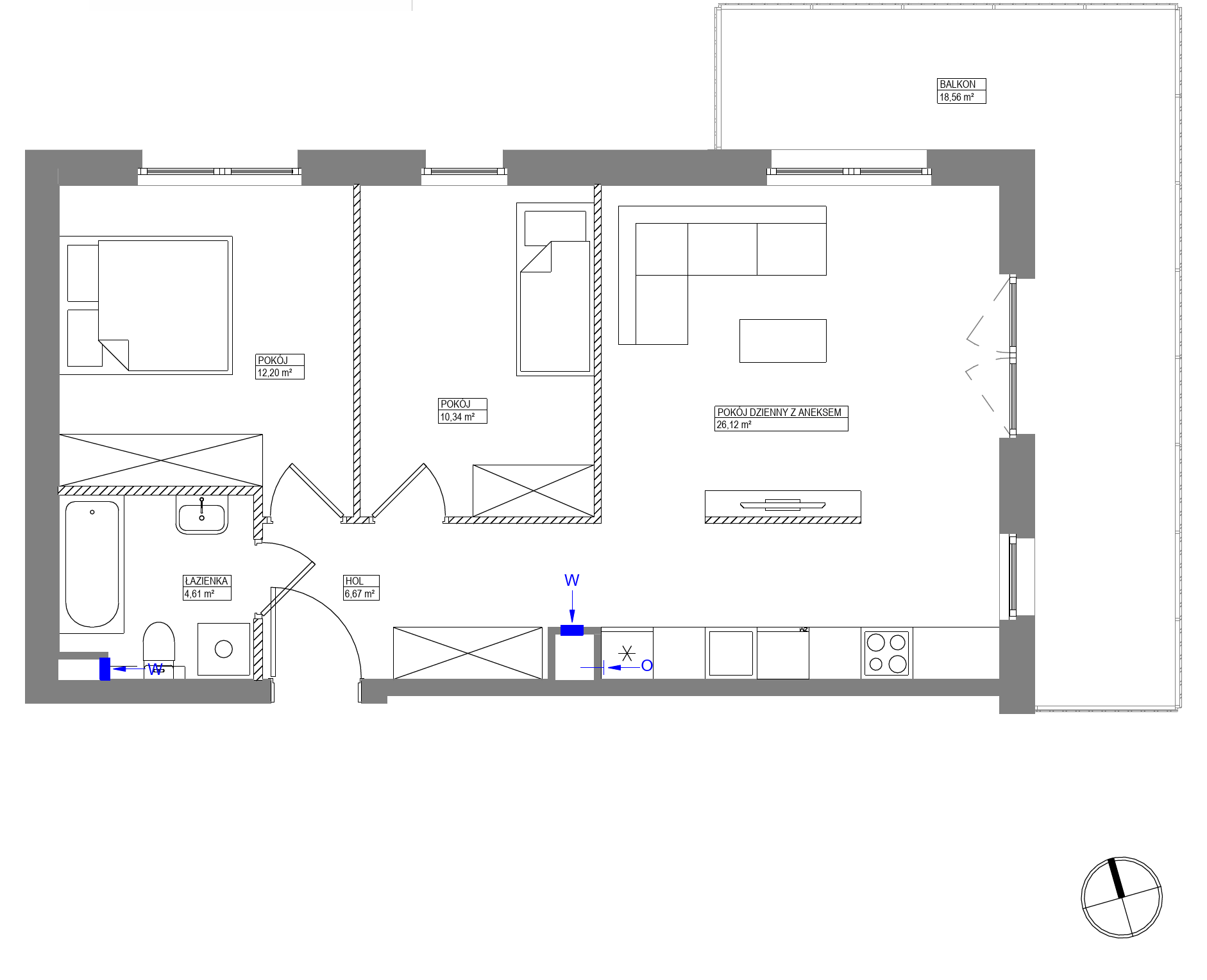 Plan 3 pok. 60m²