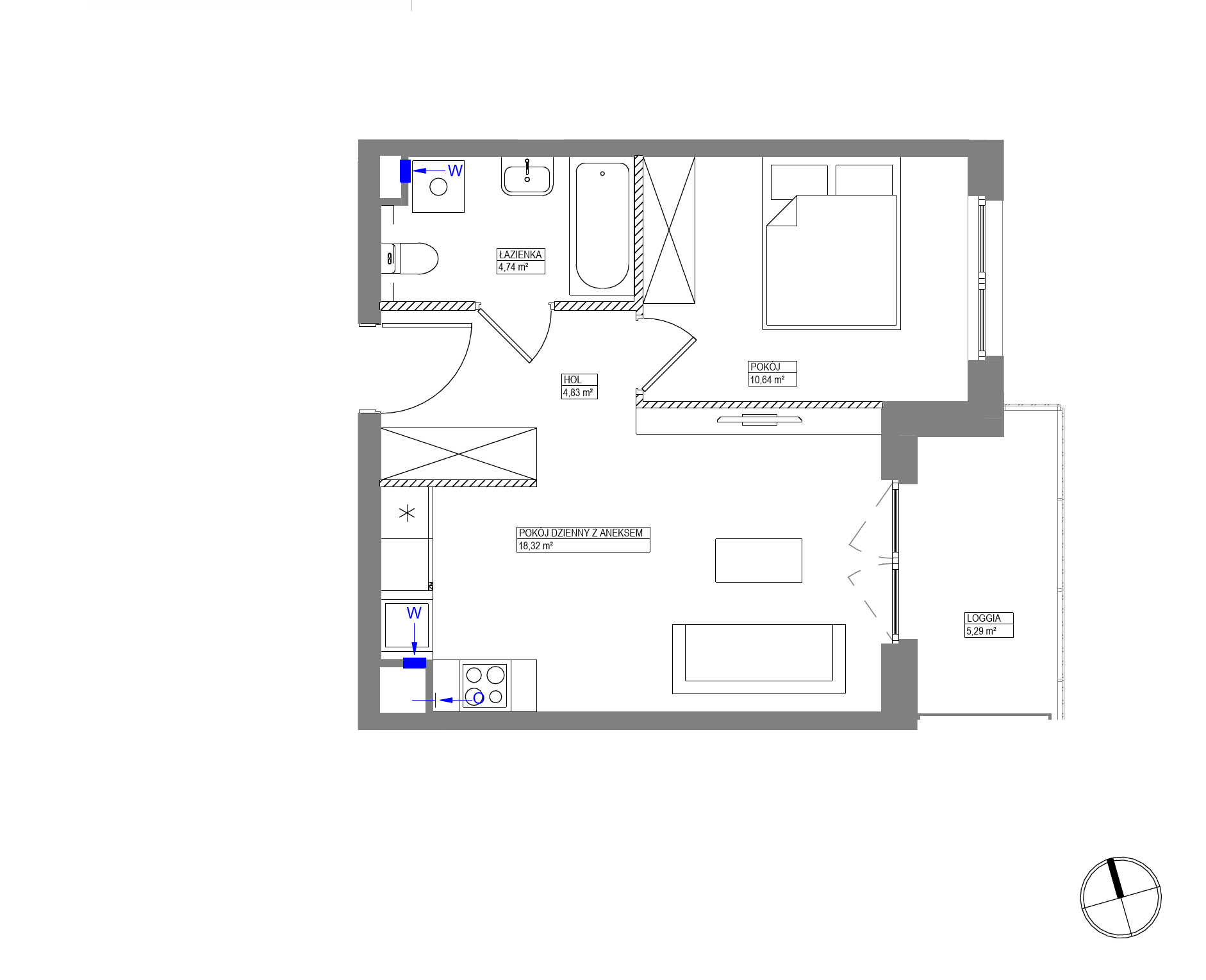 Plan 2 pok. 39m²