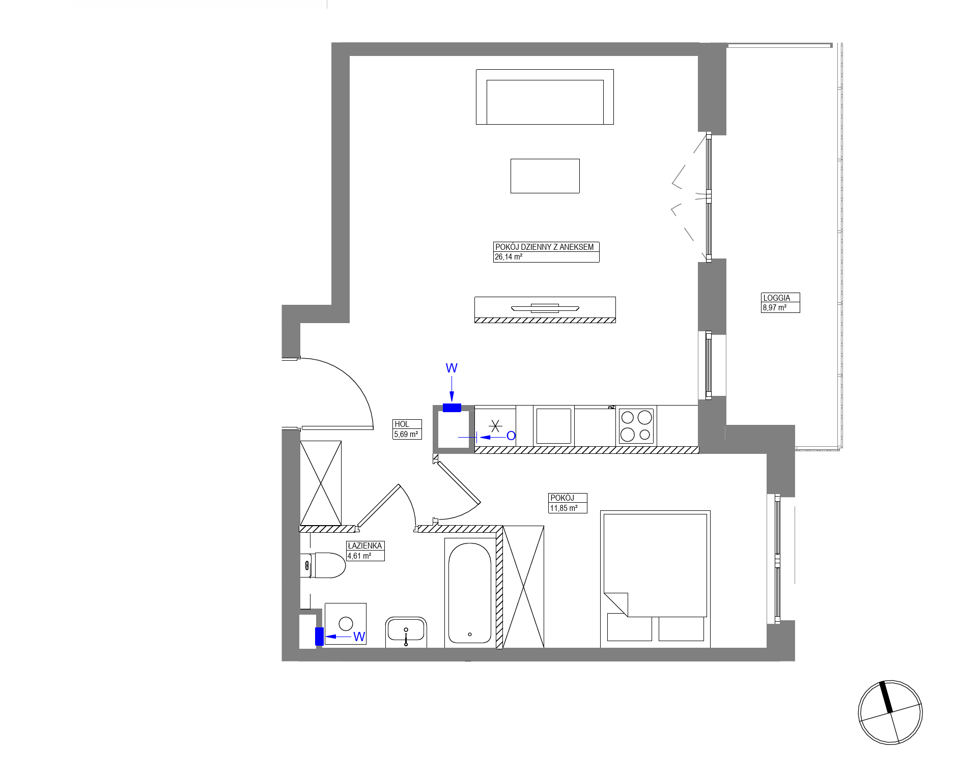 Plan 2 pok. 48m²