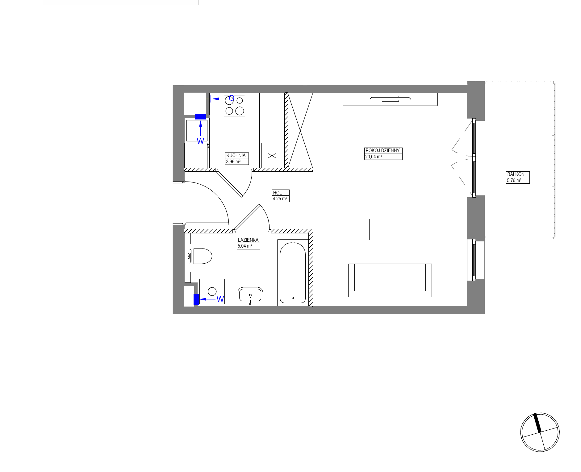 Plan 1 pok. 33m²
