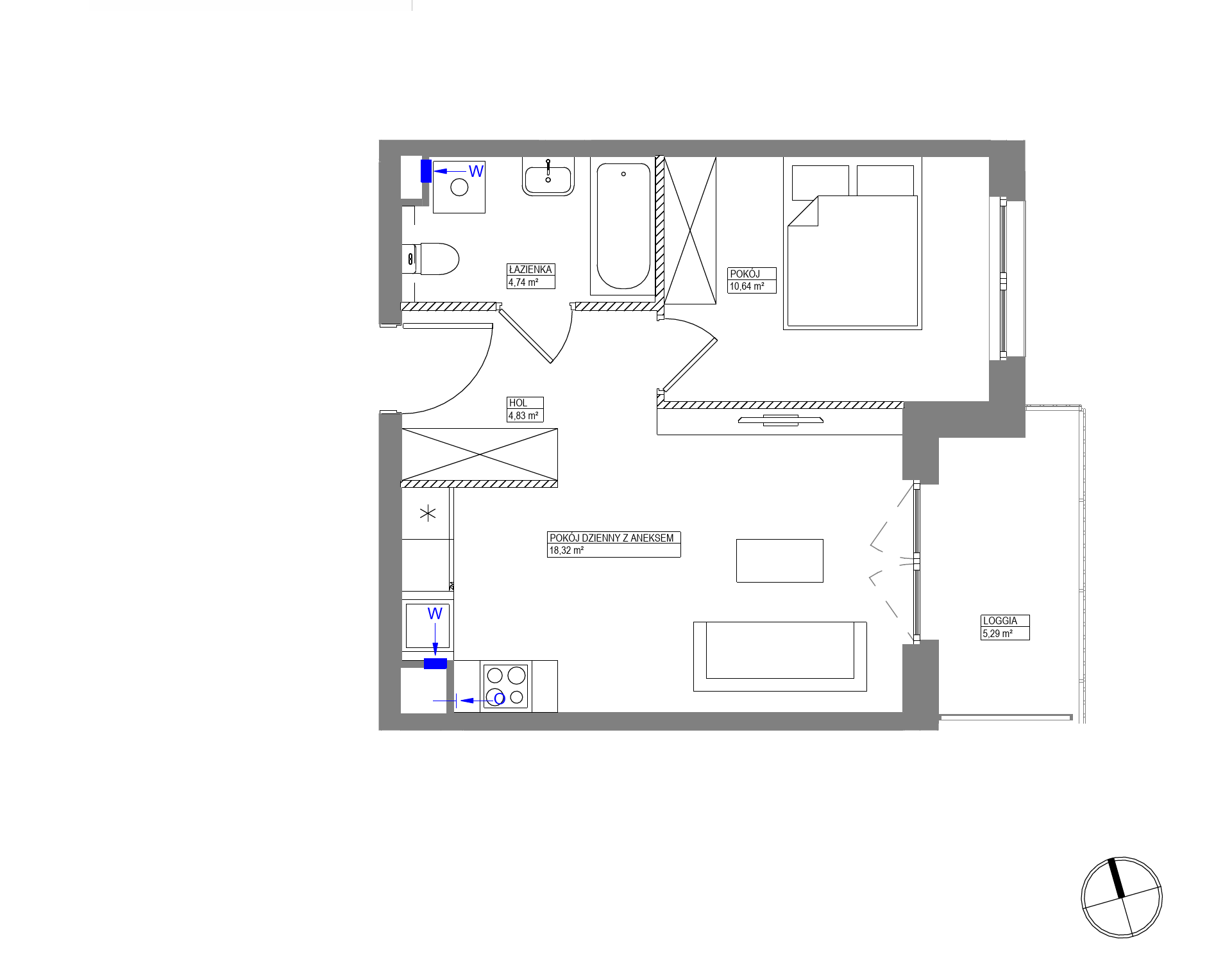 Plan 2 pok. 39m²