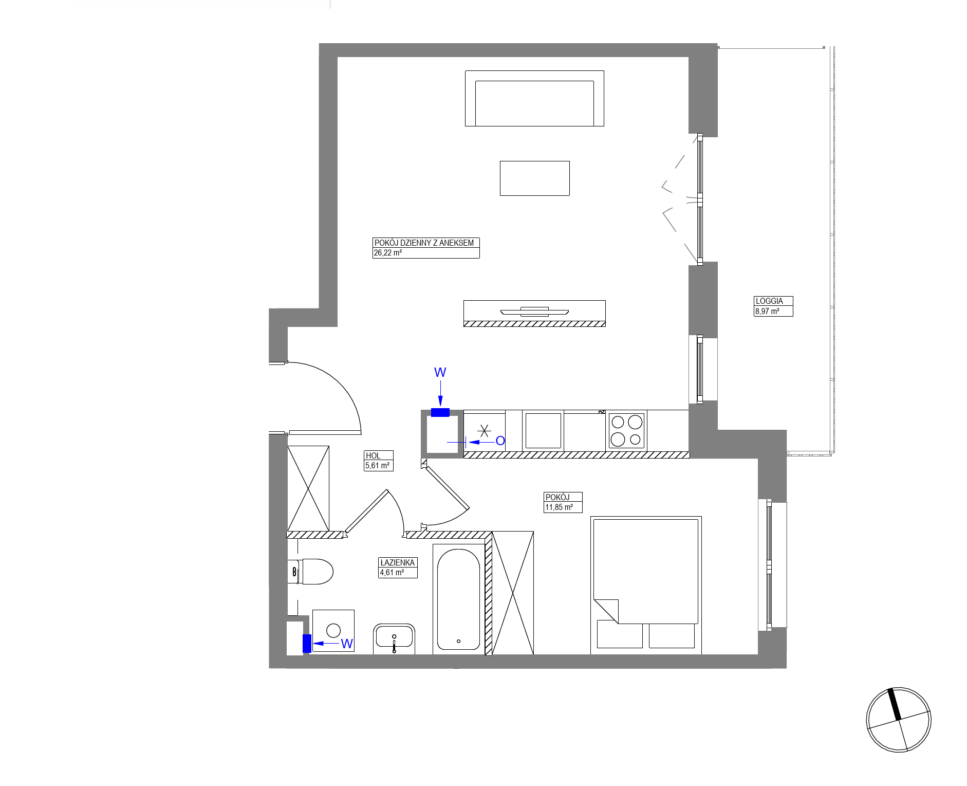 Plan 2 pok. 48m²