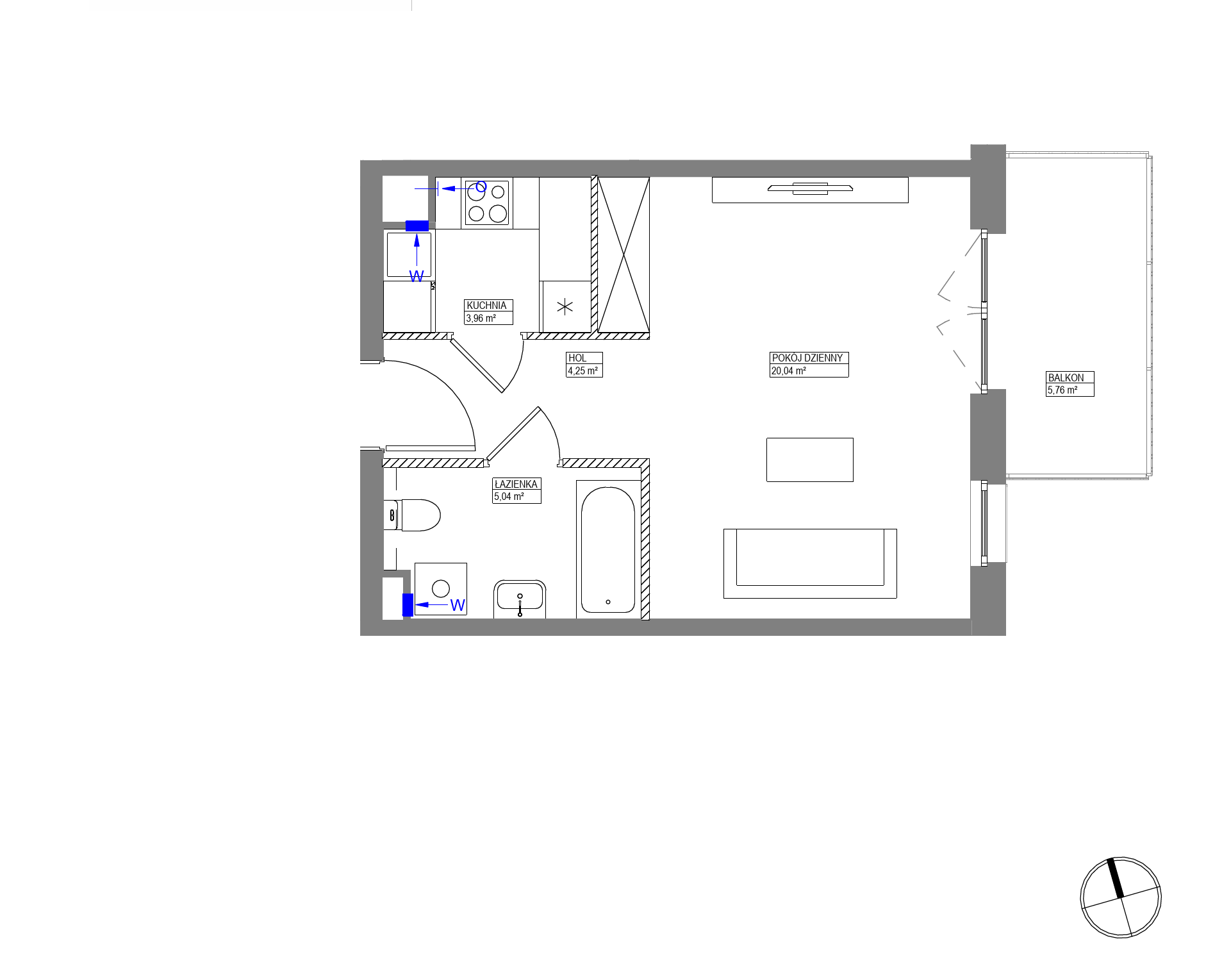 Plan 1 pok. 33m²