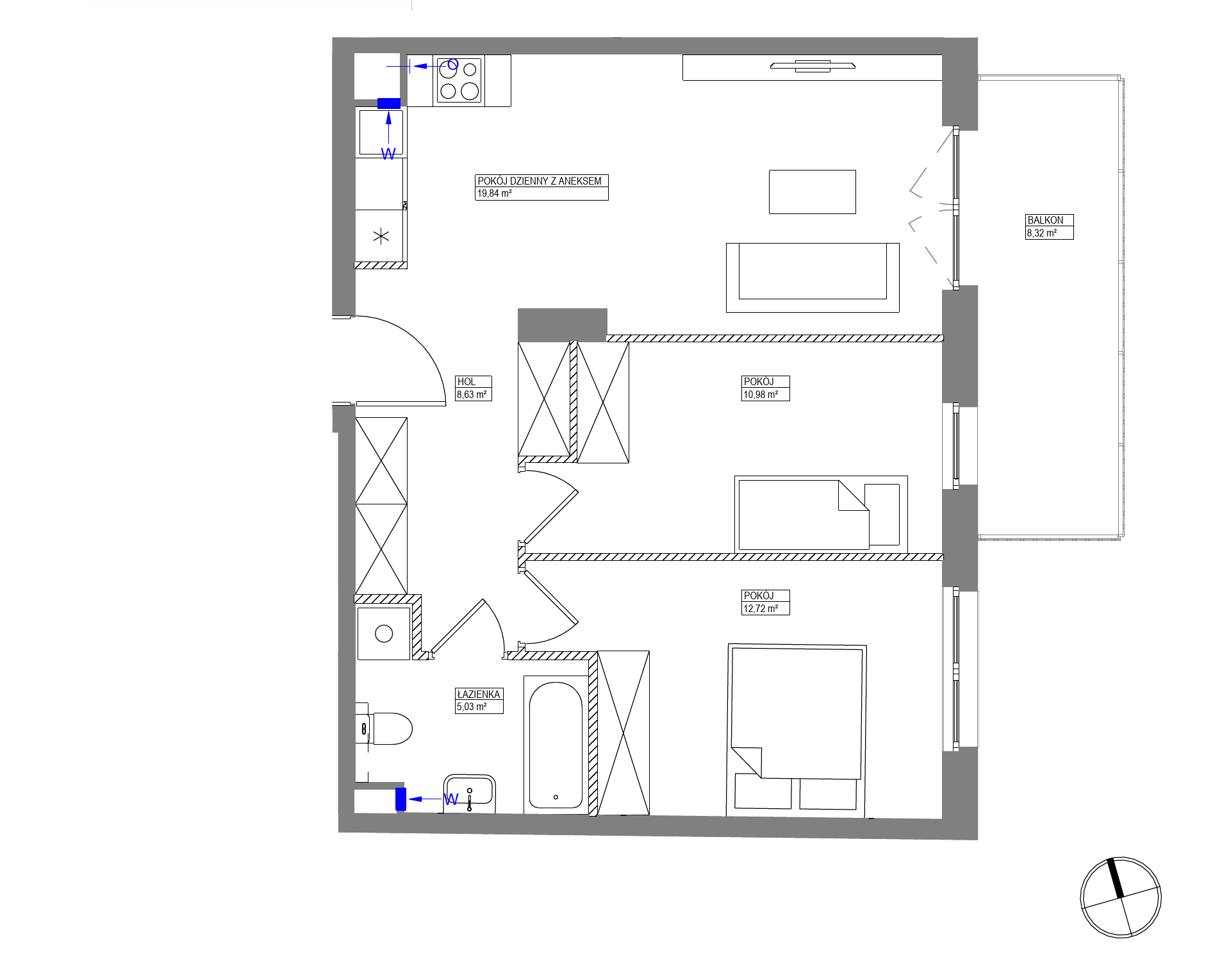 Plan 3 pok. 57m²