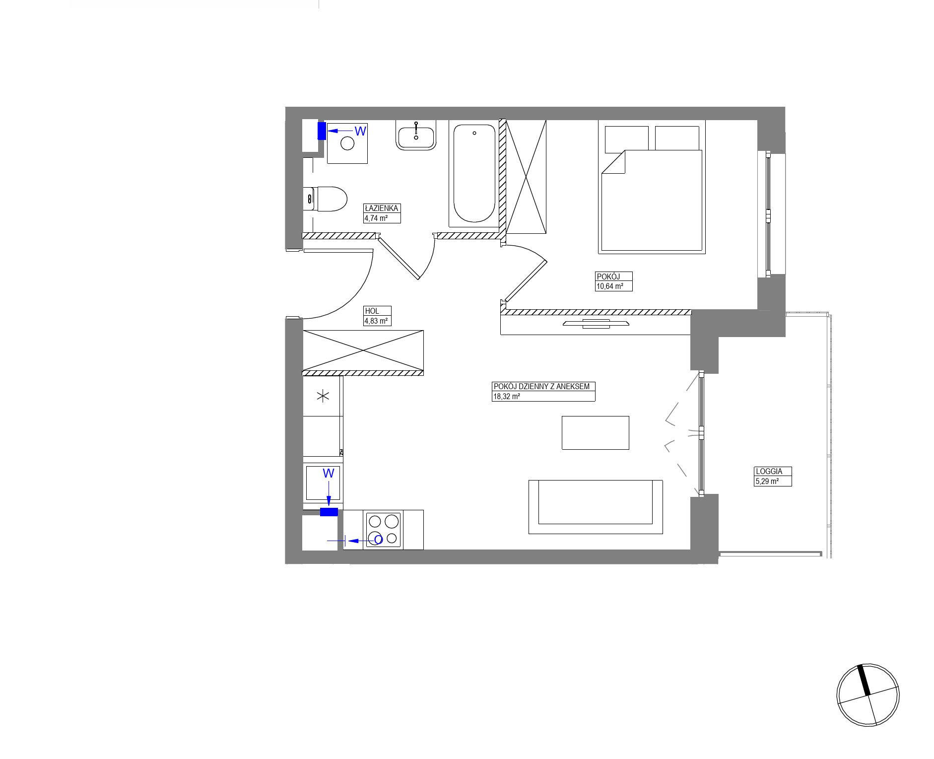 Plan 2 pok. 39m²