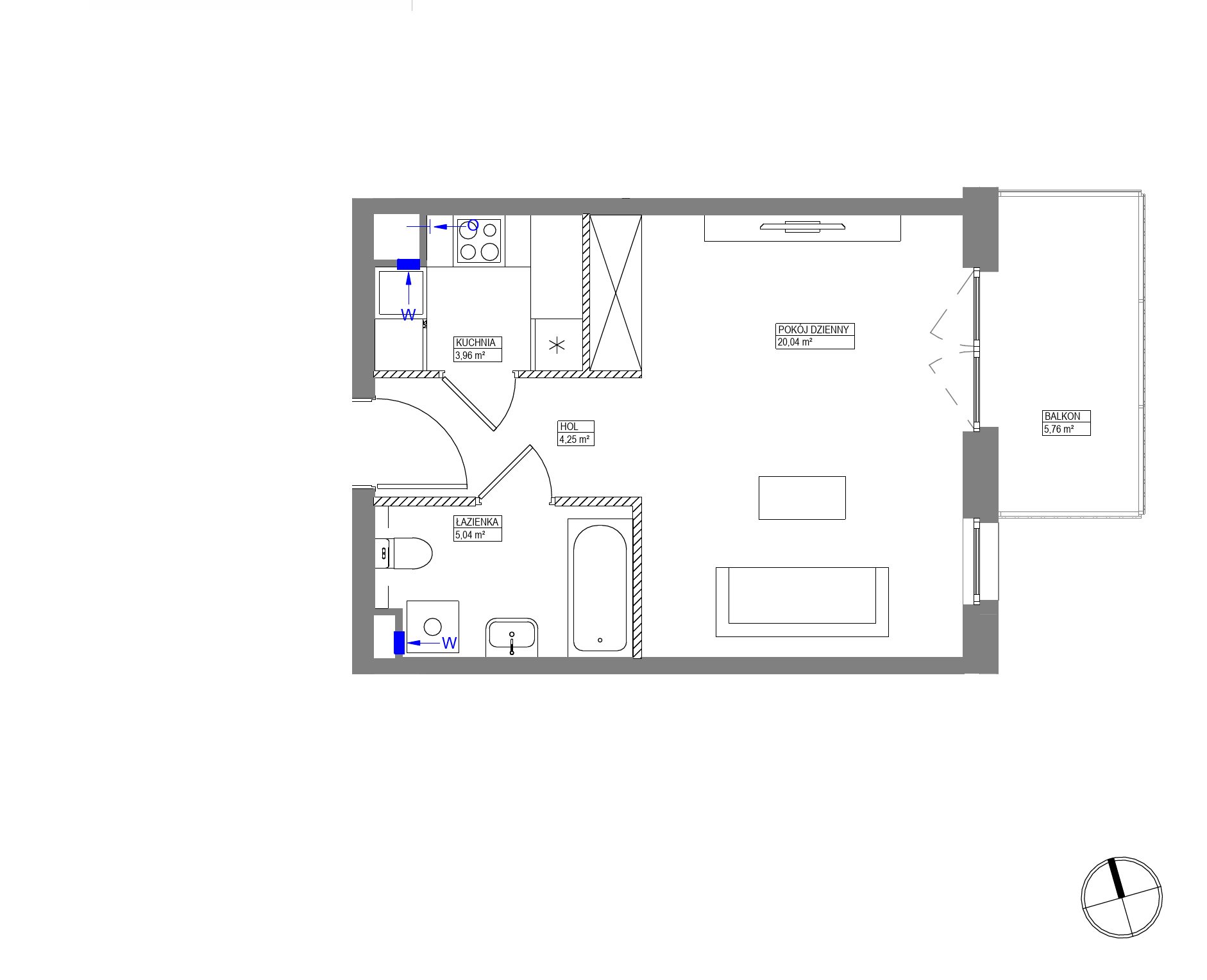 Plan 1 pok. 33m²