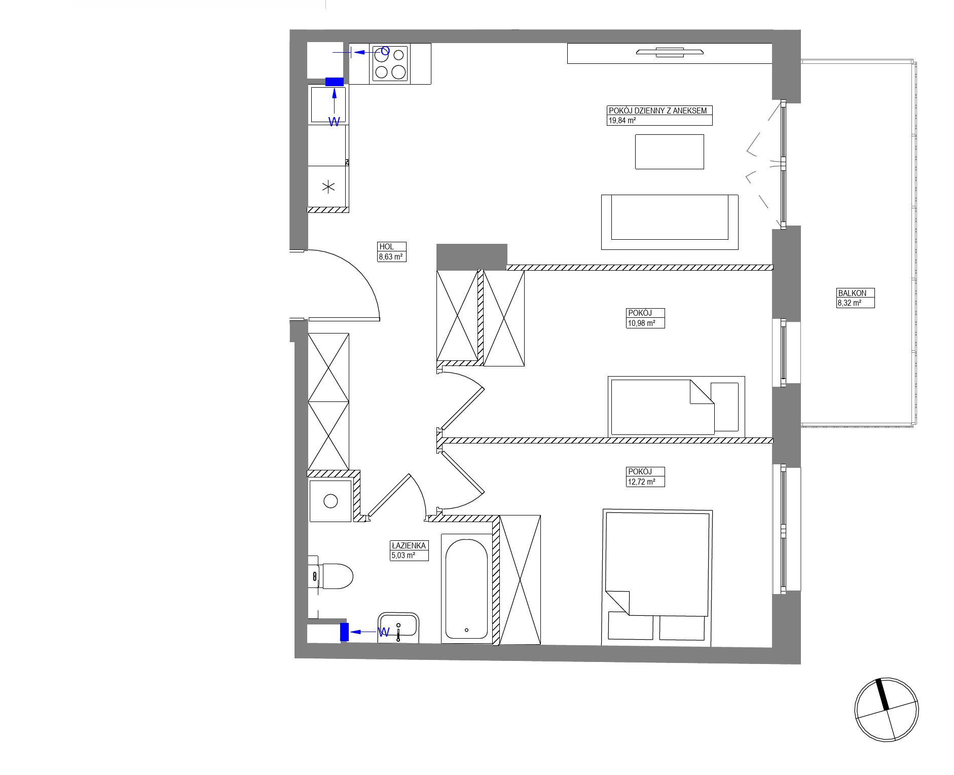 Plan 3 pok. 57m²