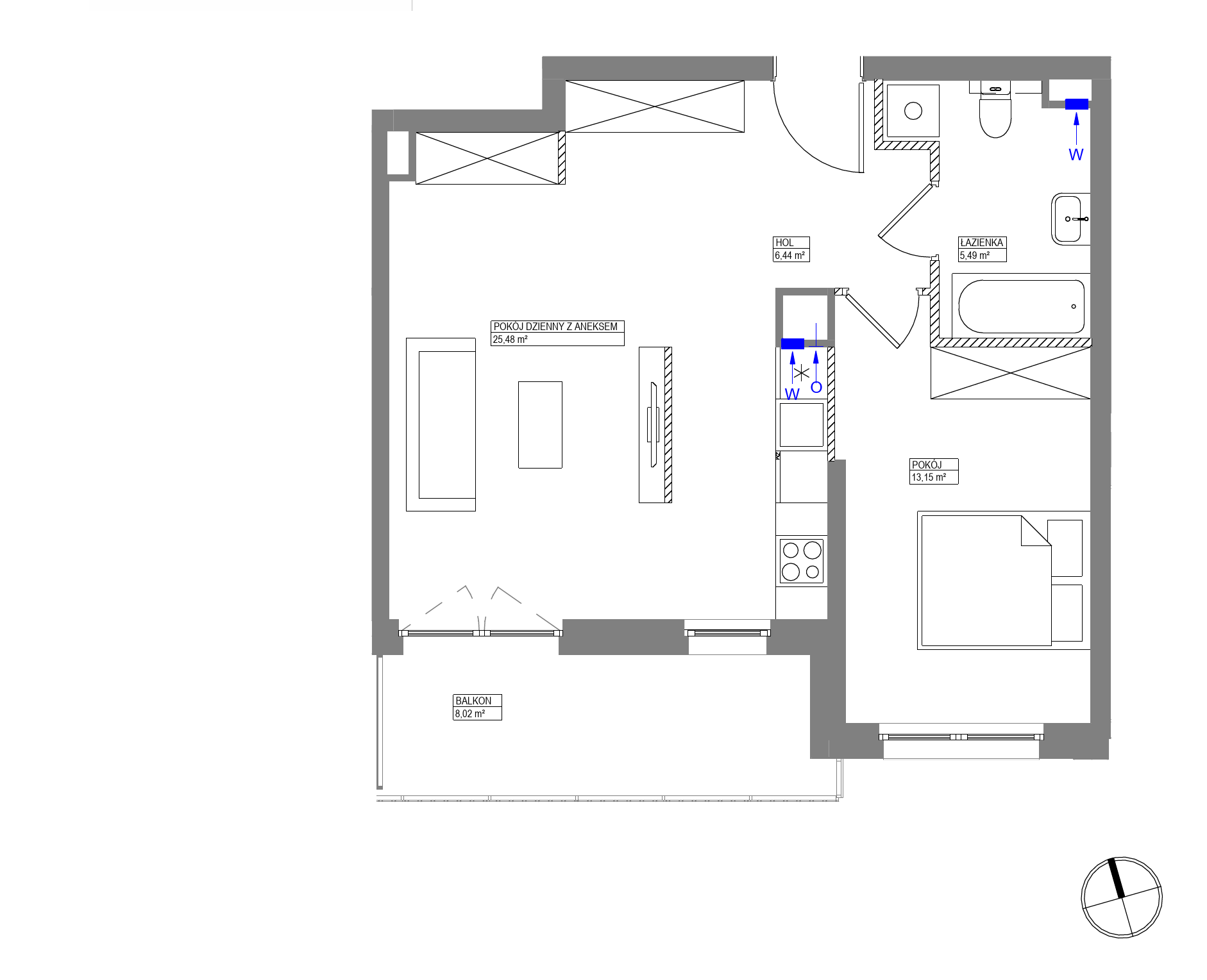 Plan 2 pok. 51m²