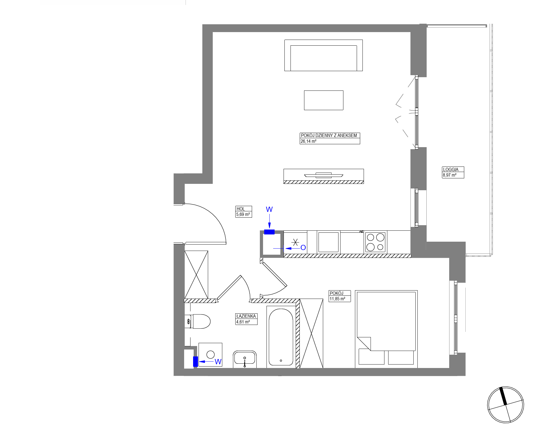 Plan 2 pok. 48m²
