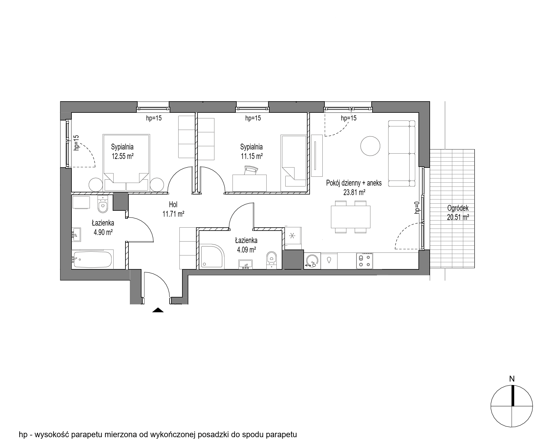 Plan 3 pok. 68m²